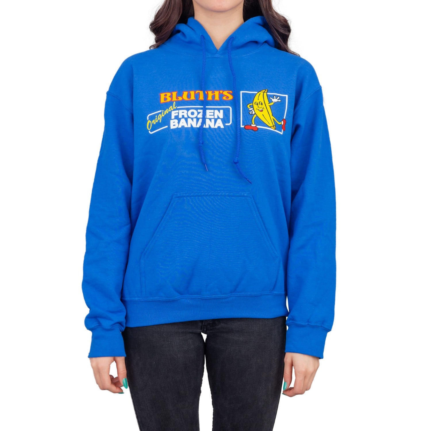AD Bluth's Frozen Banana Adult Unisex Blue Hooded Sweatshirt