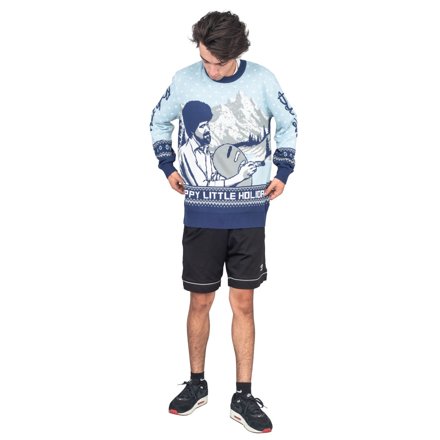 Bob Ross Happy Little Holidays Sweater