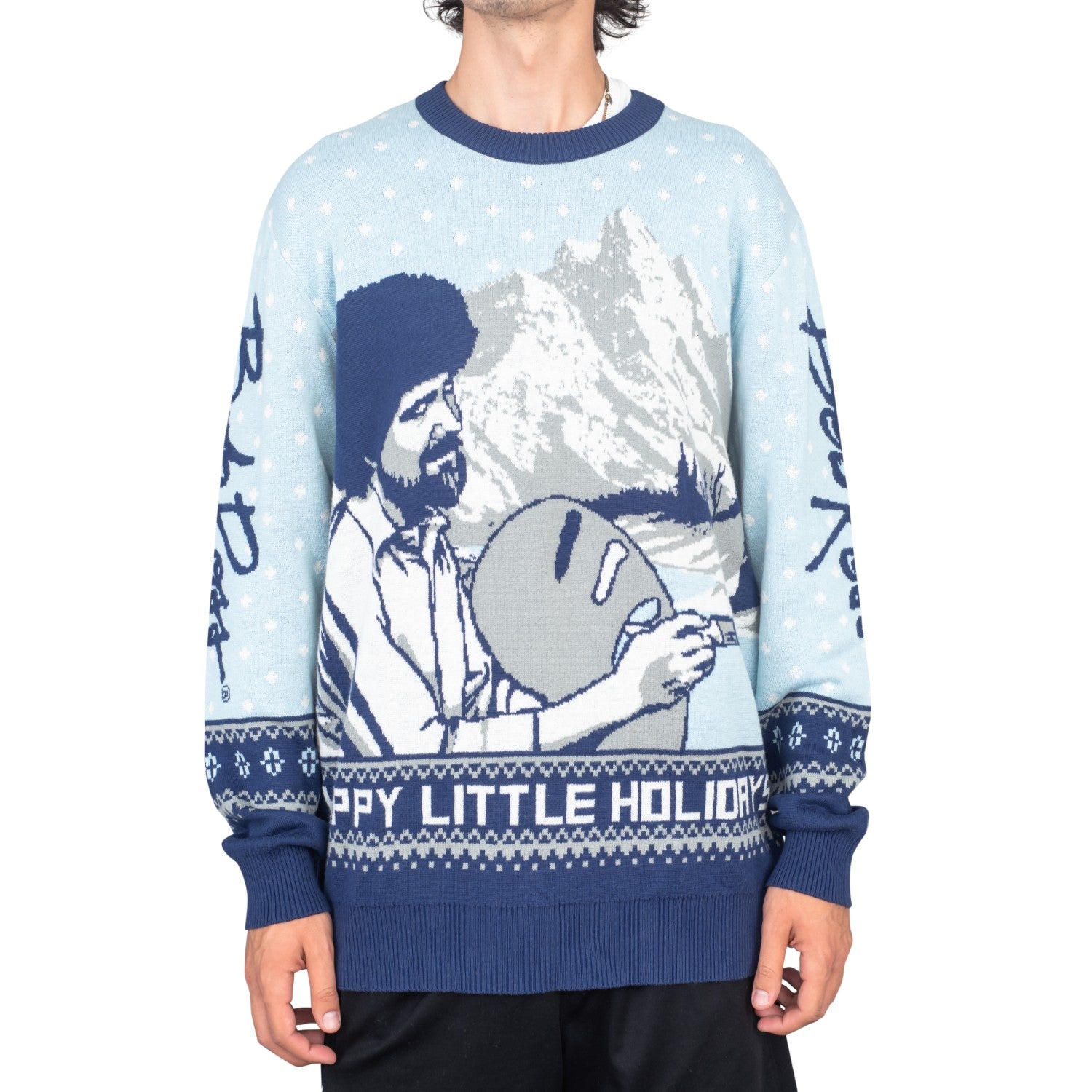 Bob Ross Happy Little Holidays Sweater