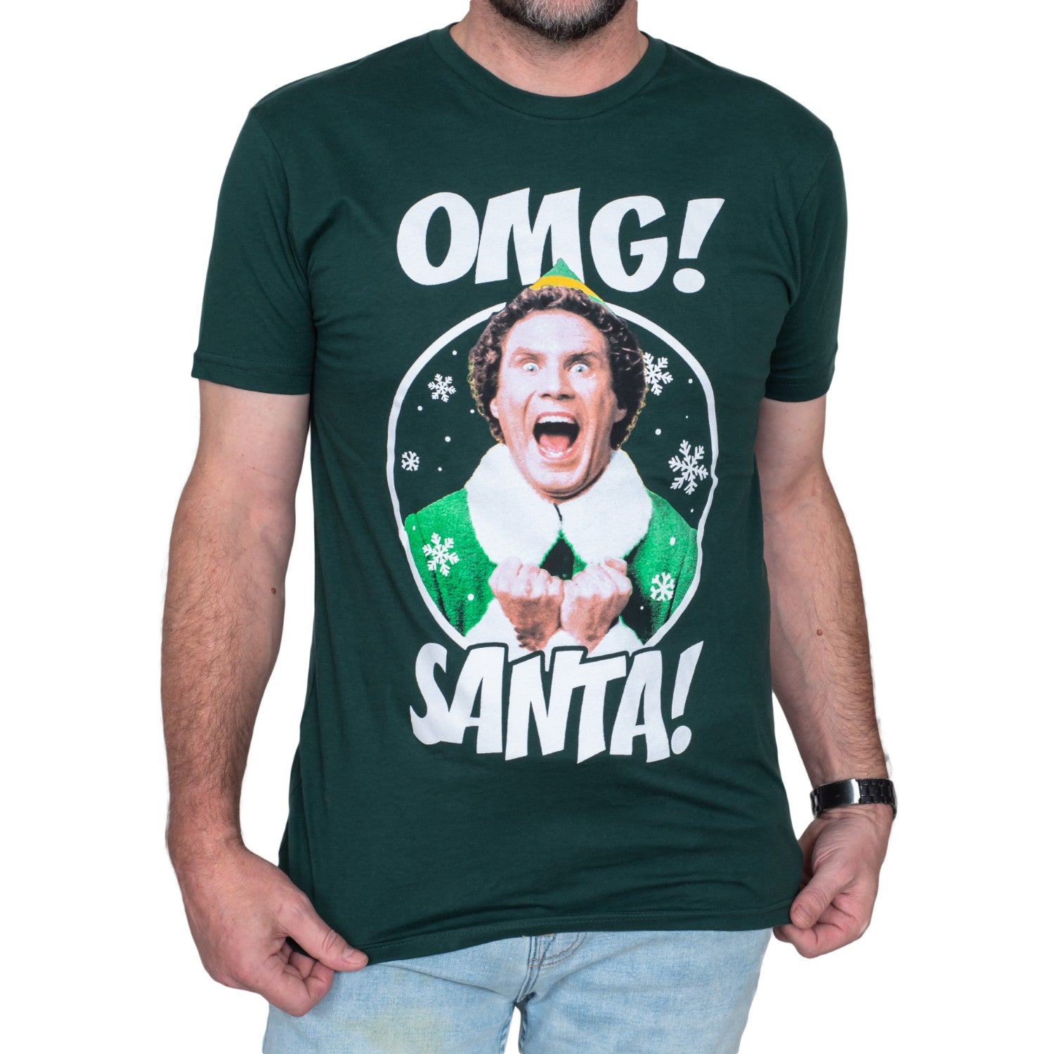 Buddy The Elf OMG Santa I Know Him Green T-Shirt
