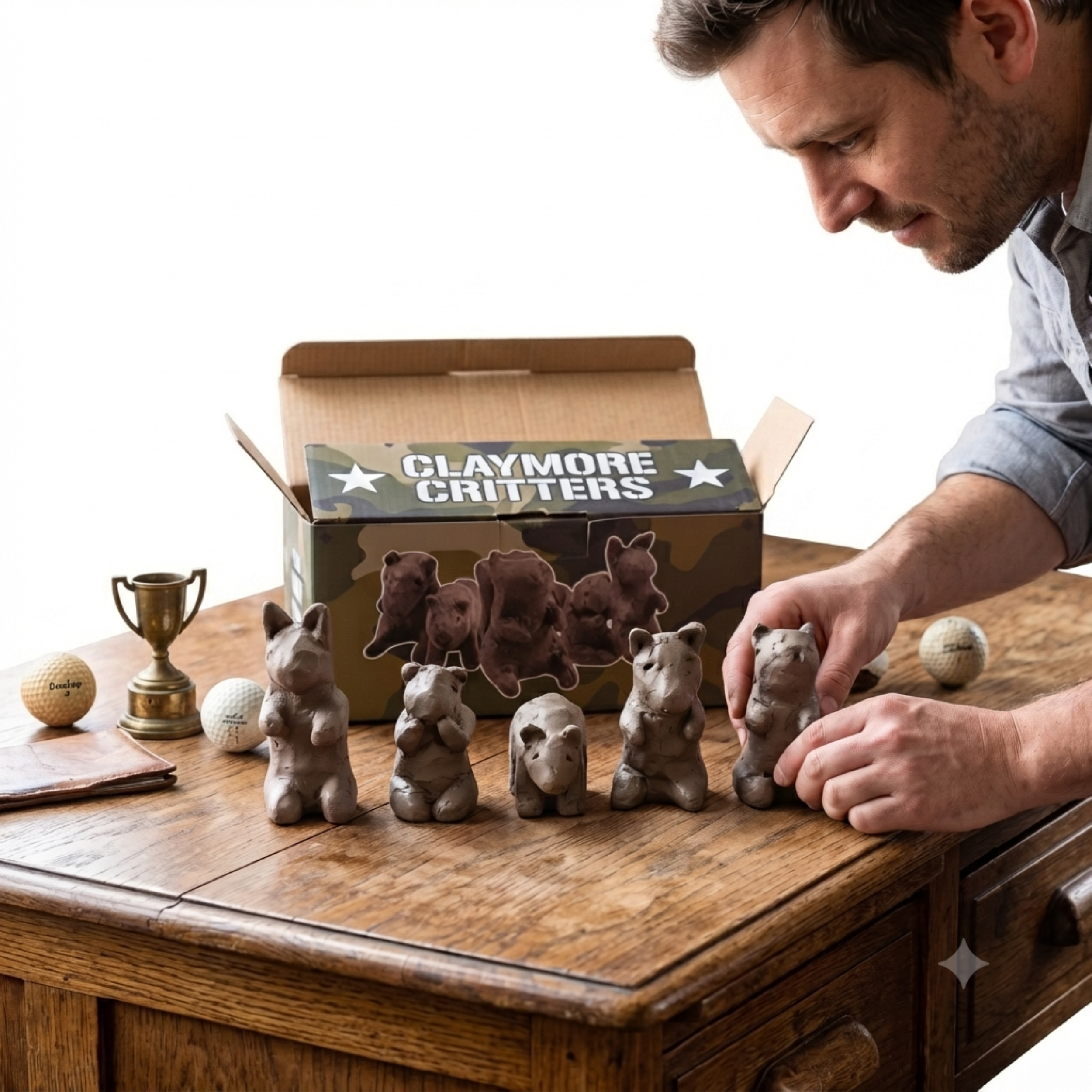 Carl Speckler's Claymore Critters Clay Collectable Figures Holiday Gift Idea Set