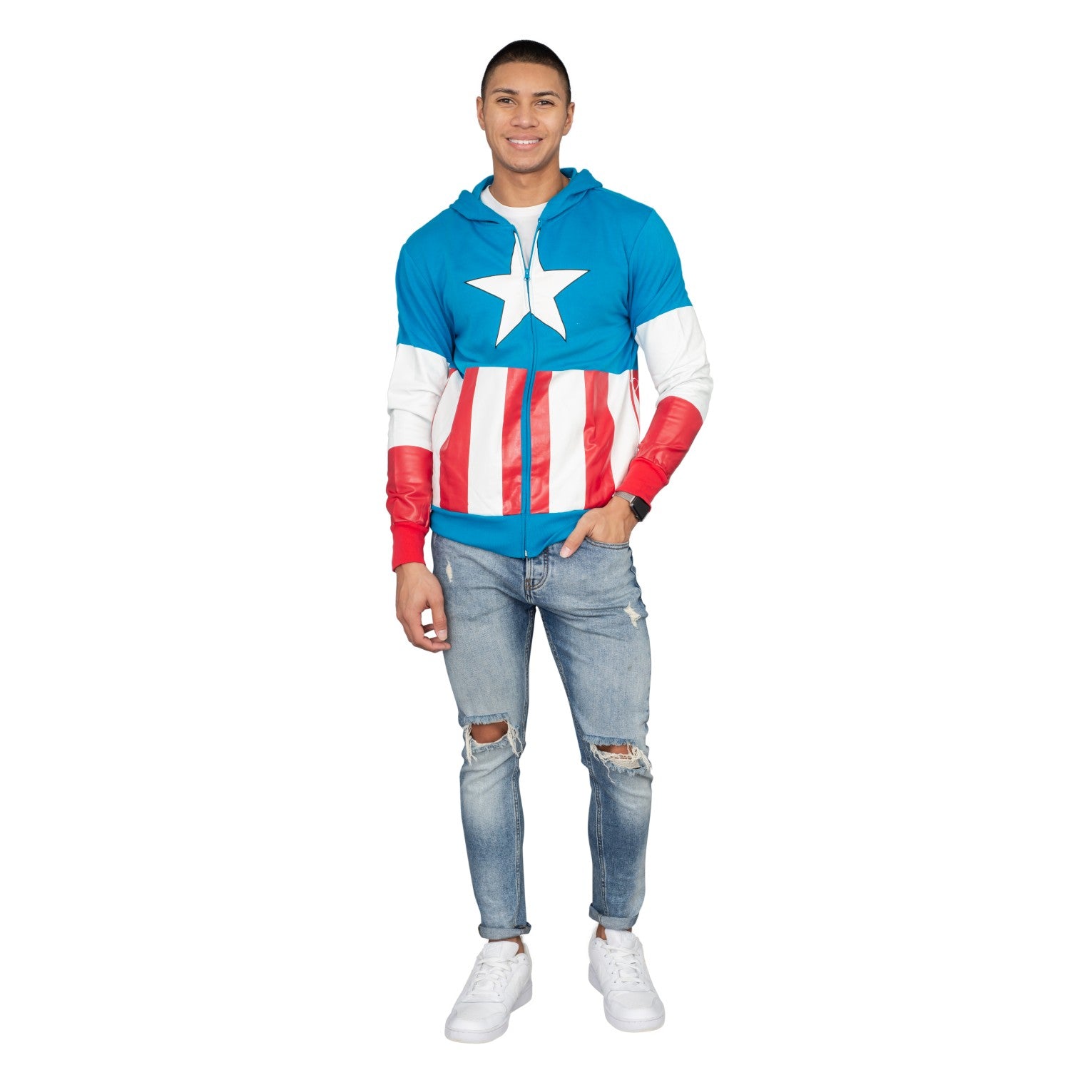 Captain America Adult Hooded Sweatshirt Hoodie Jacket