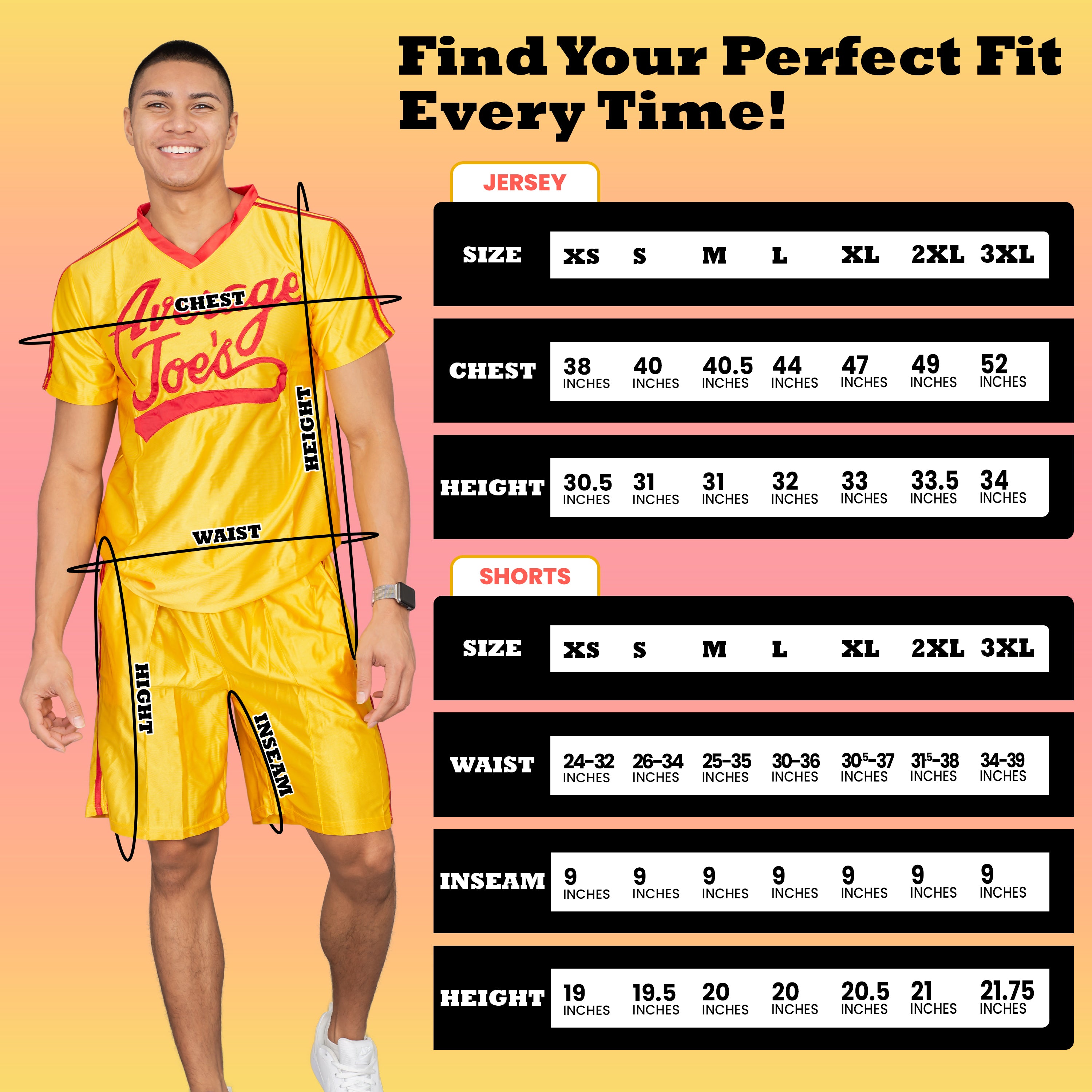 Average Joe's Costume Jersey Set