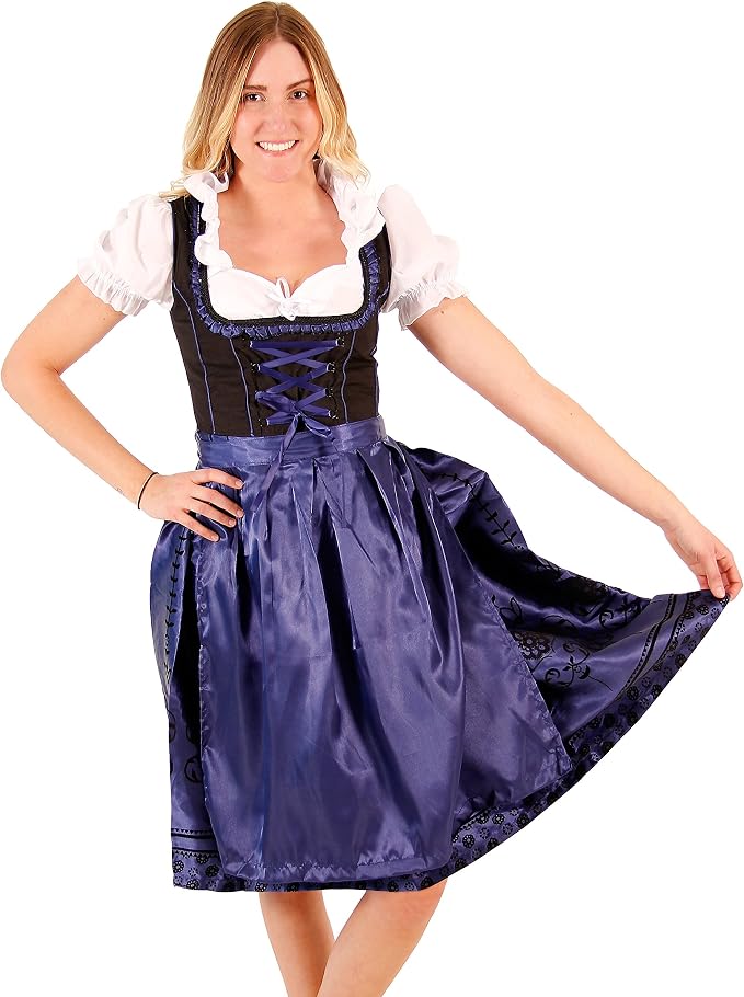 Women's Oktoberfest Drindl Bavarian German Beer Maiden Halloween Cosplay Costume