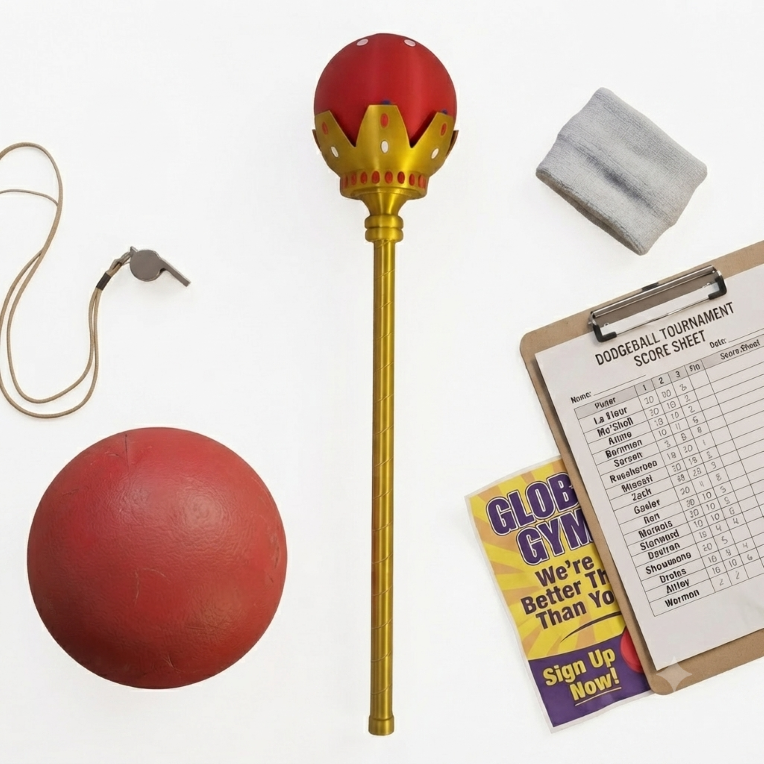 Dodgeball Movie Replica Prop Scepter Trophy Cosplay Halloween Costume Accessory