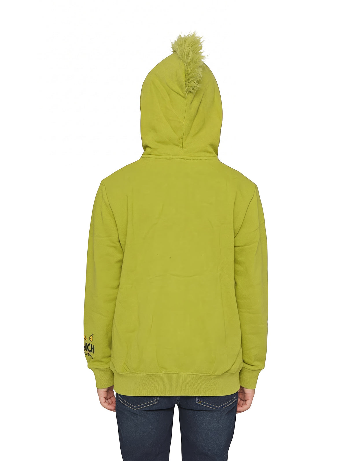 The Grinch Boys Youth Zip Up Hoodie Hair Halloween Costume Sweatshirt