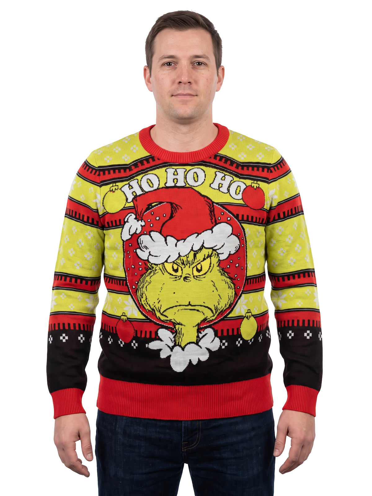 The Grinch Ho Ho Ho Adult Unisex Knitted Ugly Christmas Sweater