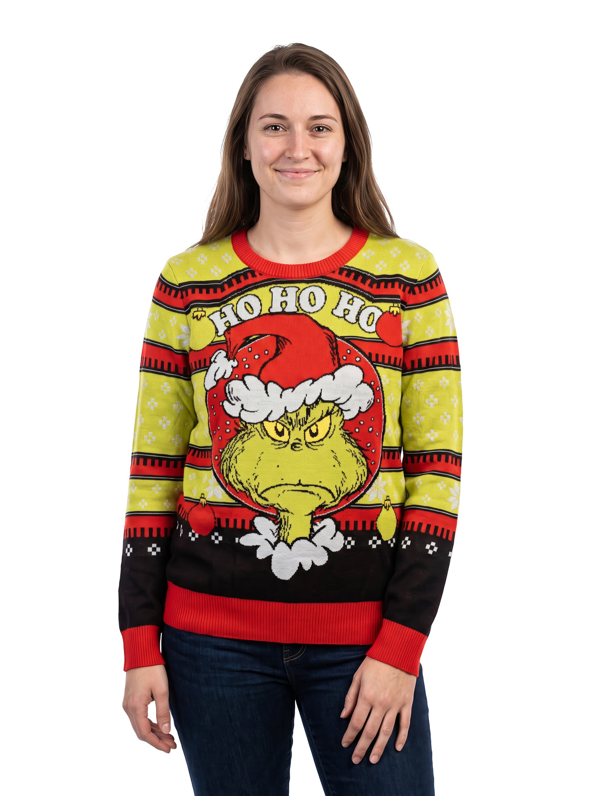The Grinch Ho Ho Ho Adult Unisex Knitted Ugly Christmas Sweater