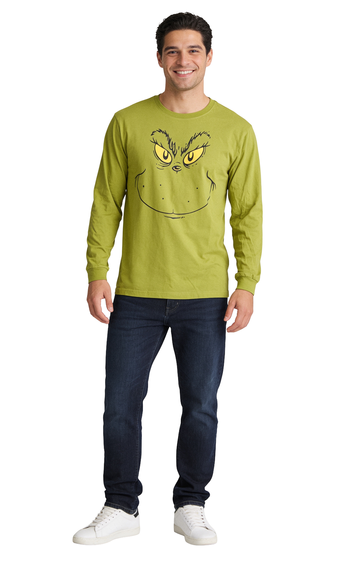 Grinch Big Face Adult Unisex Long Sleeve Shirt