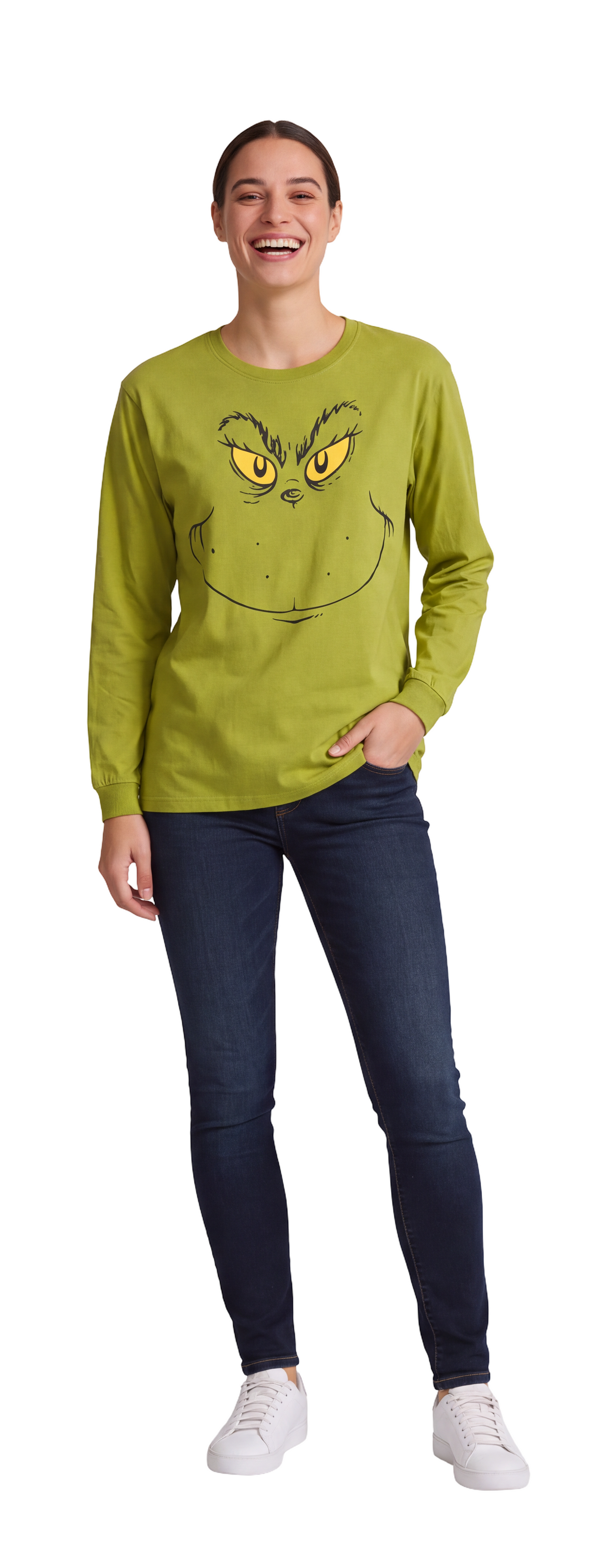 Grinch Big Face Adult Unisex Long Sleeve Shirt