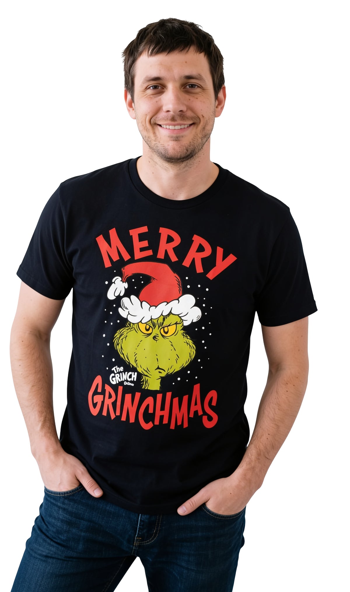 The Grinch Merry Grinchmas Adult Unisex Black Christmas T-Shirt
