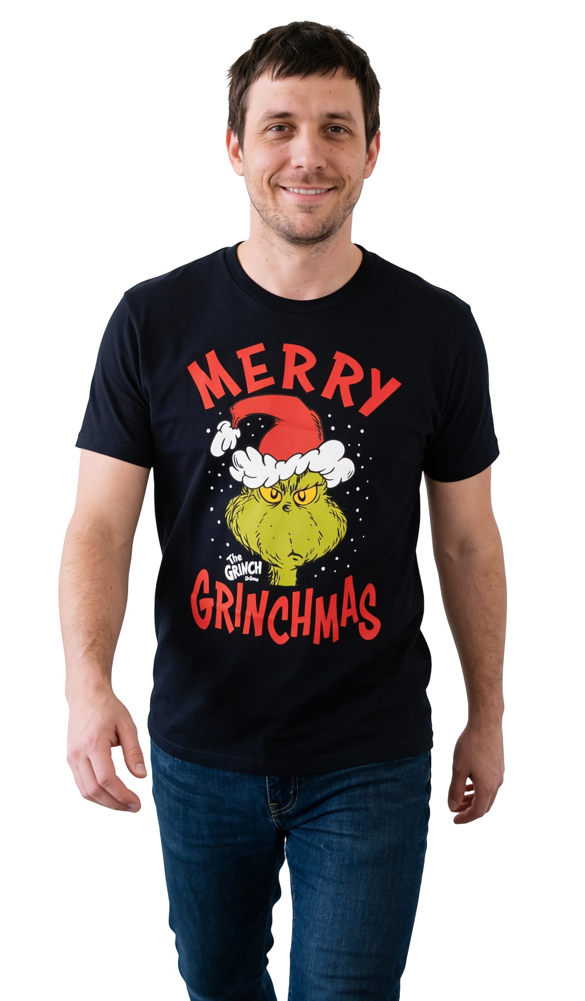 The Grinch Merry Grinchmas Adult Unisex Black Christmas T-Shirt