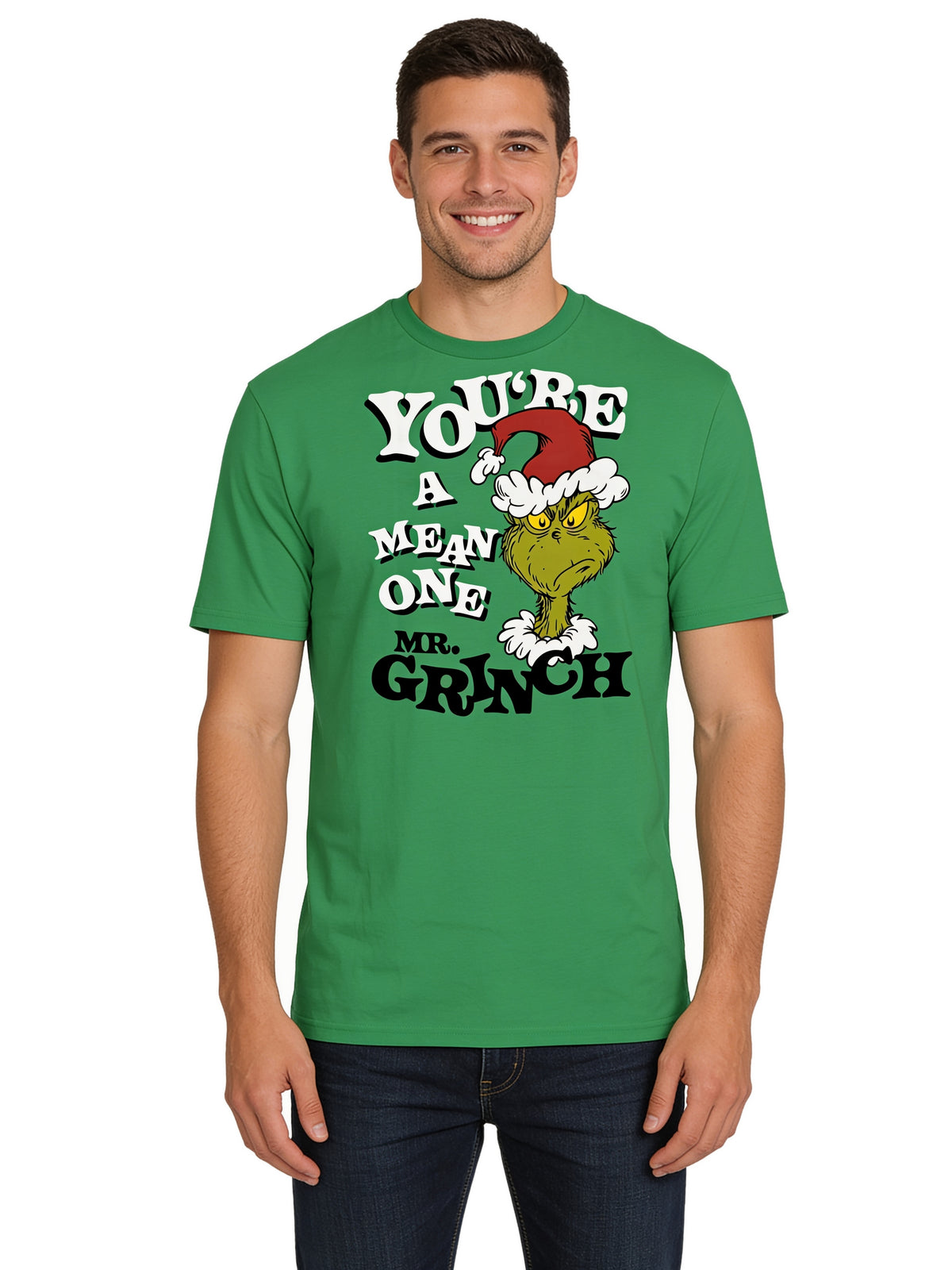 The Grinch You're a Mean One Christmas Adult Green T-Shirt Official Licensed
