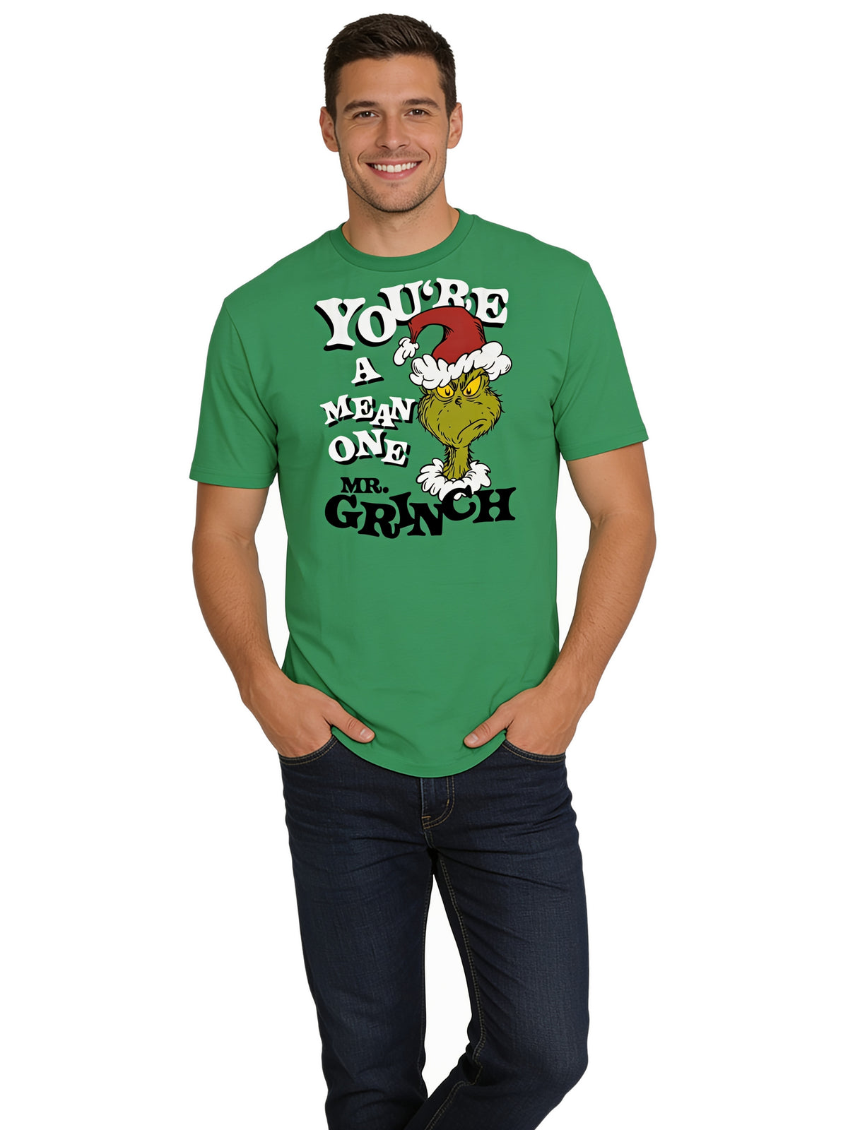 The Grinch You're a Mean One Christmas Adult Green T-Shirt Official Licensed