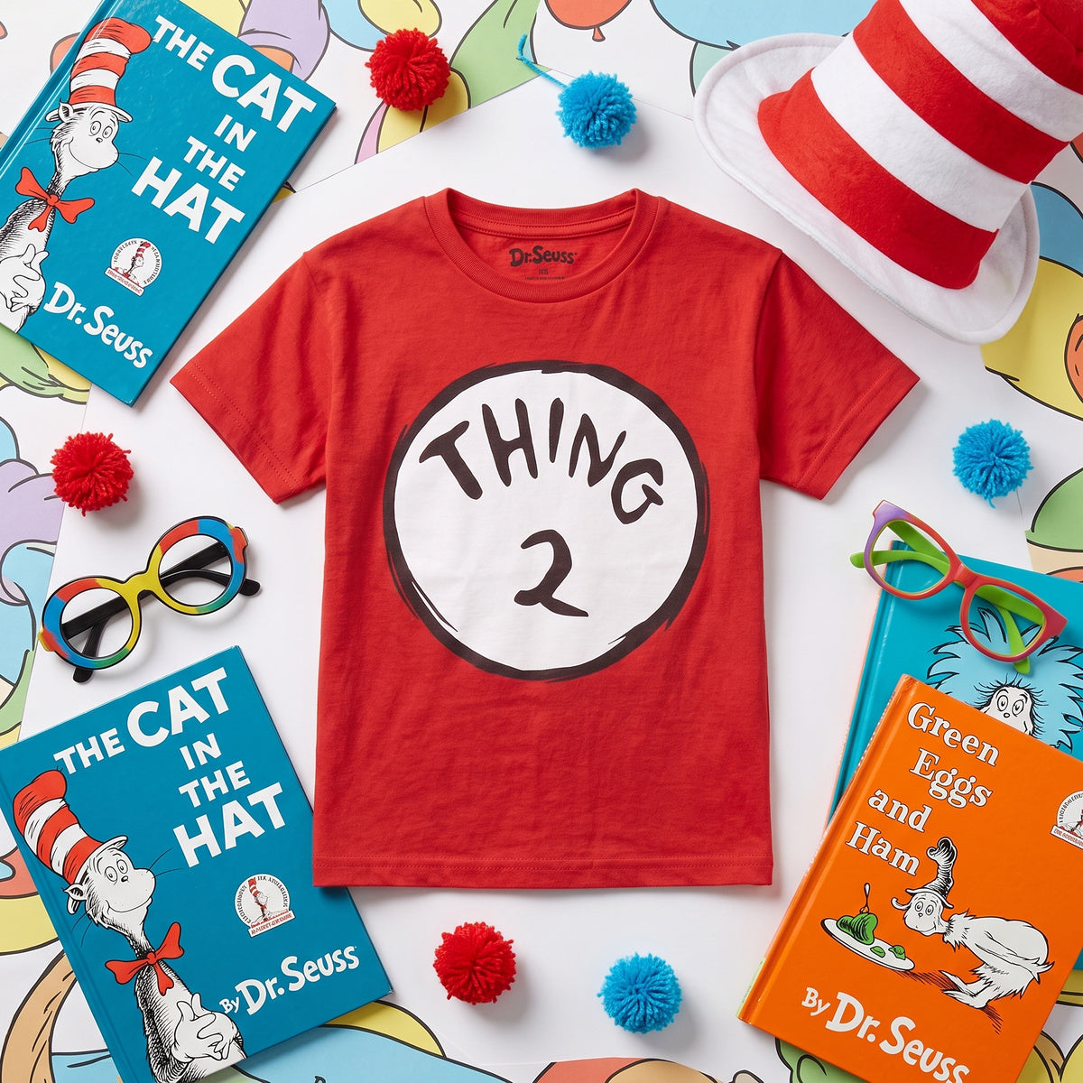 Dr. Seuss Thing 1 or Thing 2 Kids Youth Halloween Cosplay Costume T-Shirt