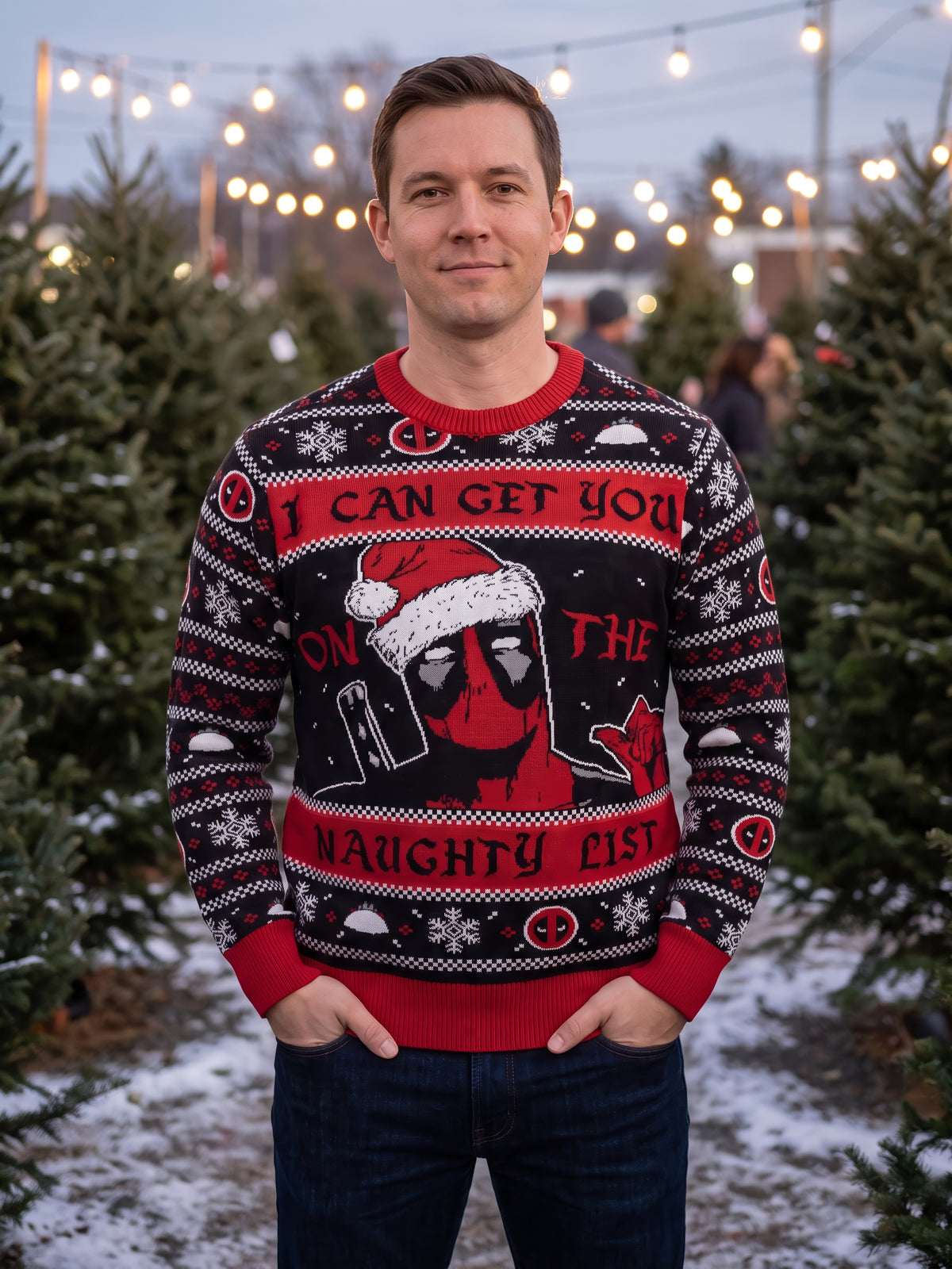 Deadpool Naughty List Adult Unisex Knitted Ugly Christmas Sweater