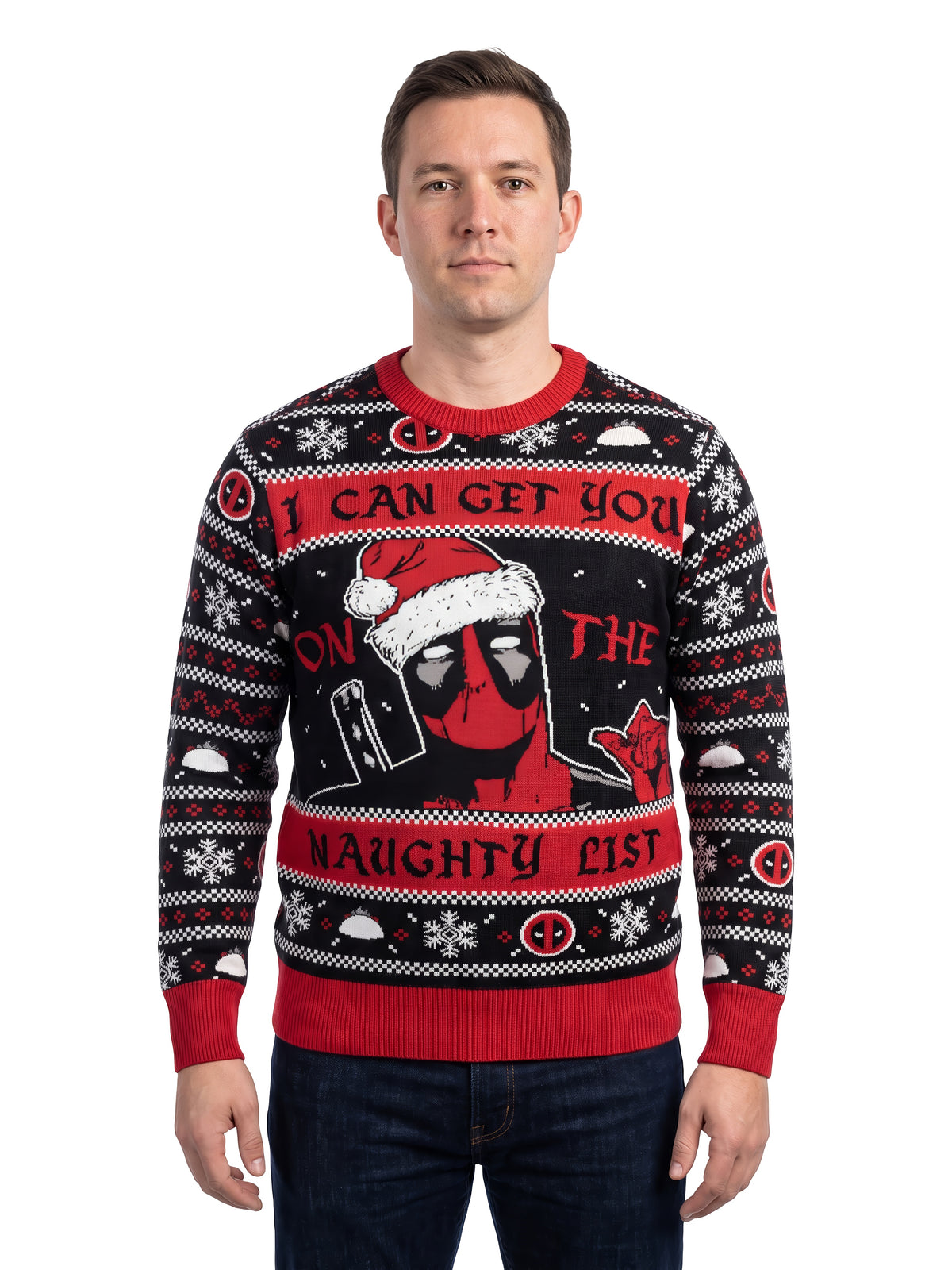Deadpool Naughty List Adult Unisex Knitted Ugly Christmas Sweater