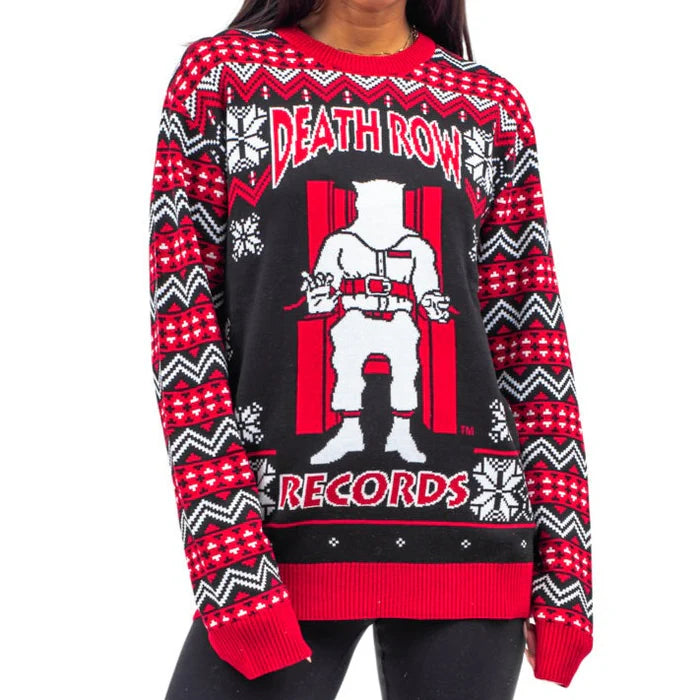 Death Row Records Logo Fair Isle Adult Unisex Ugly Christmas Sweater