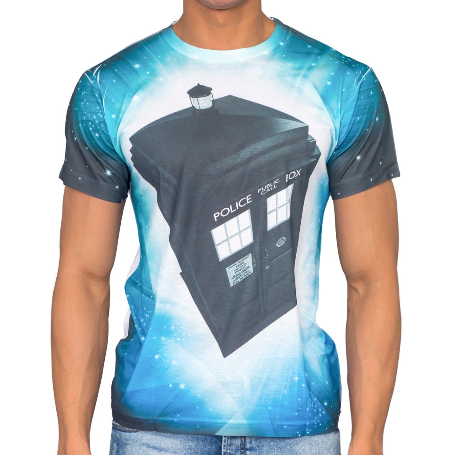 Doctor Who TARDIS Glowing Stars Sublimation T-Shirt
