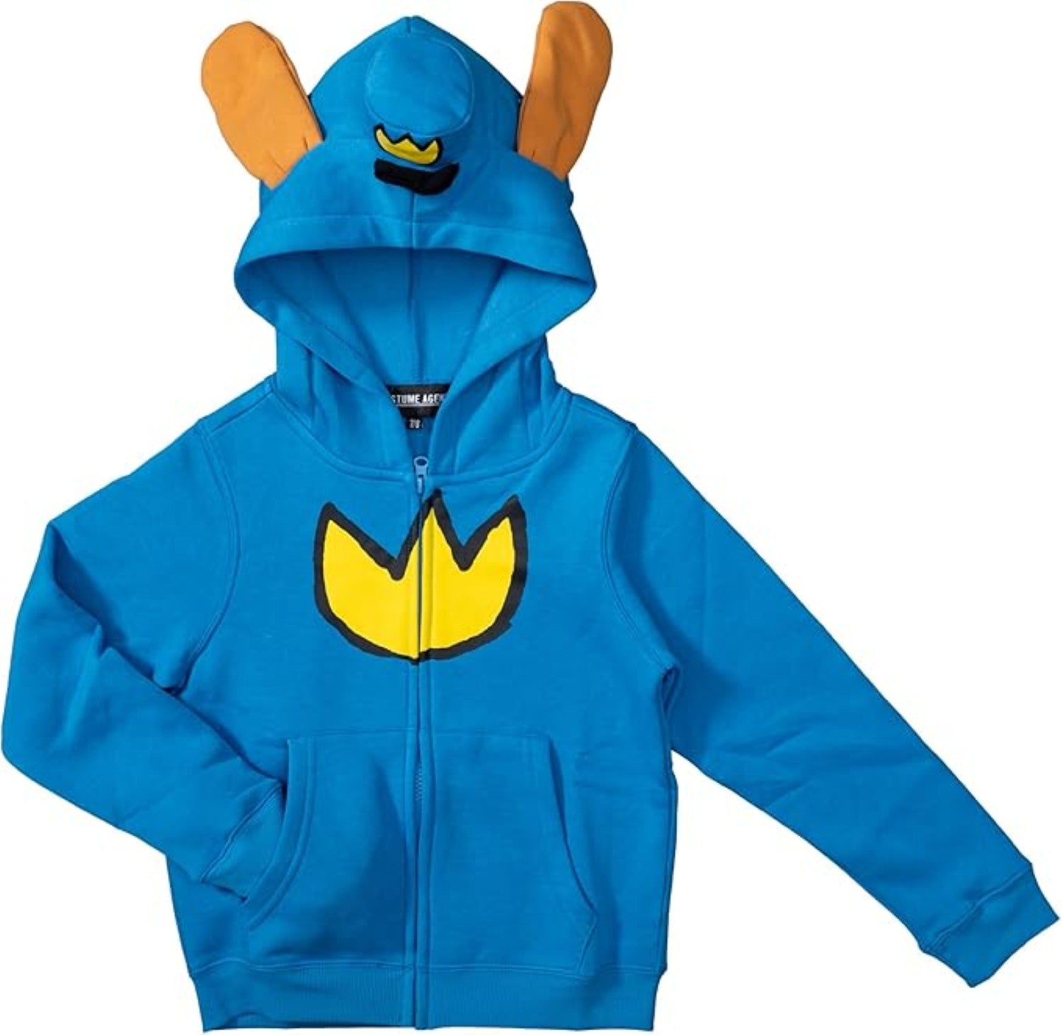 Dog Police Man Super Hero Youth Halloween Costume Hoodie with Ears and Attached Hat Kids Cosplay Zip Up Jacket