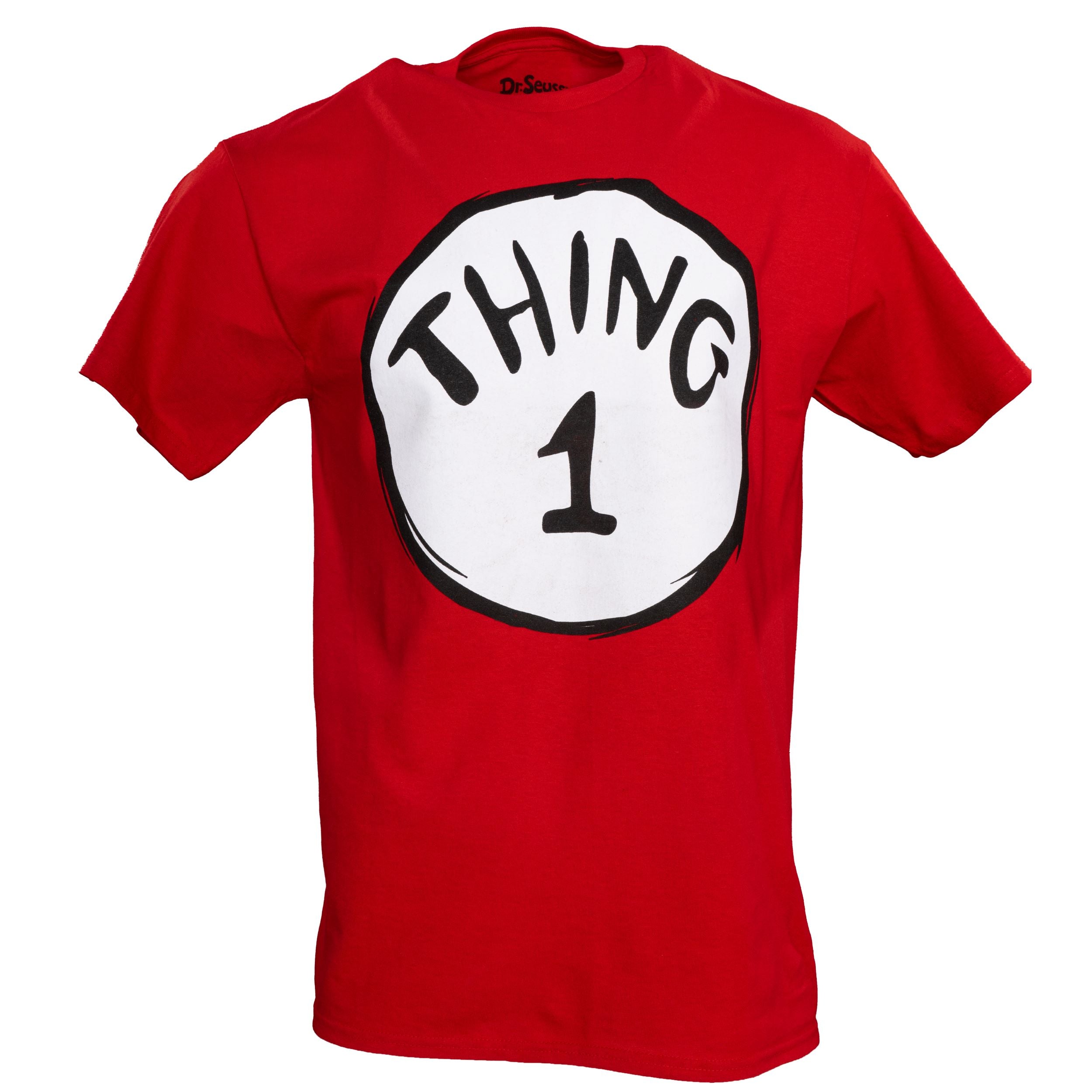 Dr Seuss Thing 1 Adult Short Sleeves Red T-Shirt