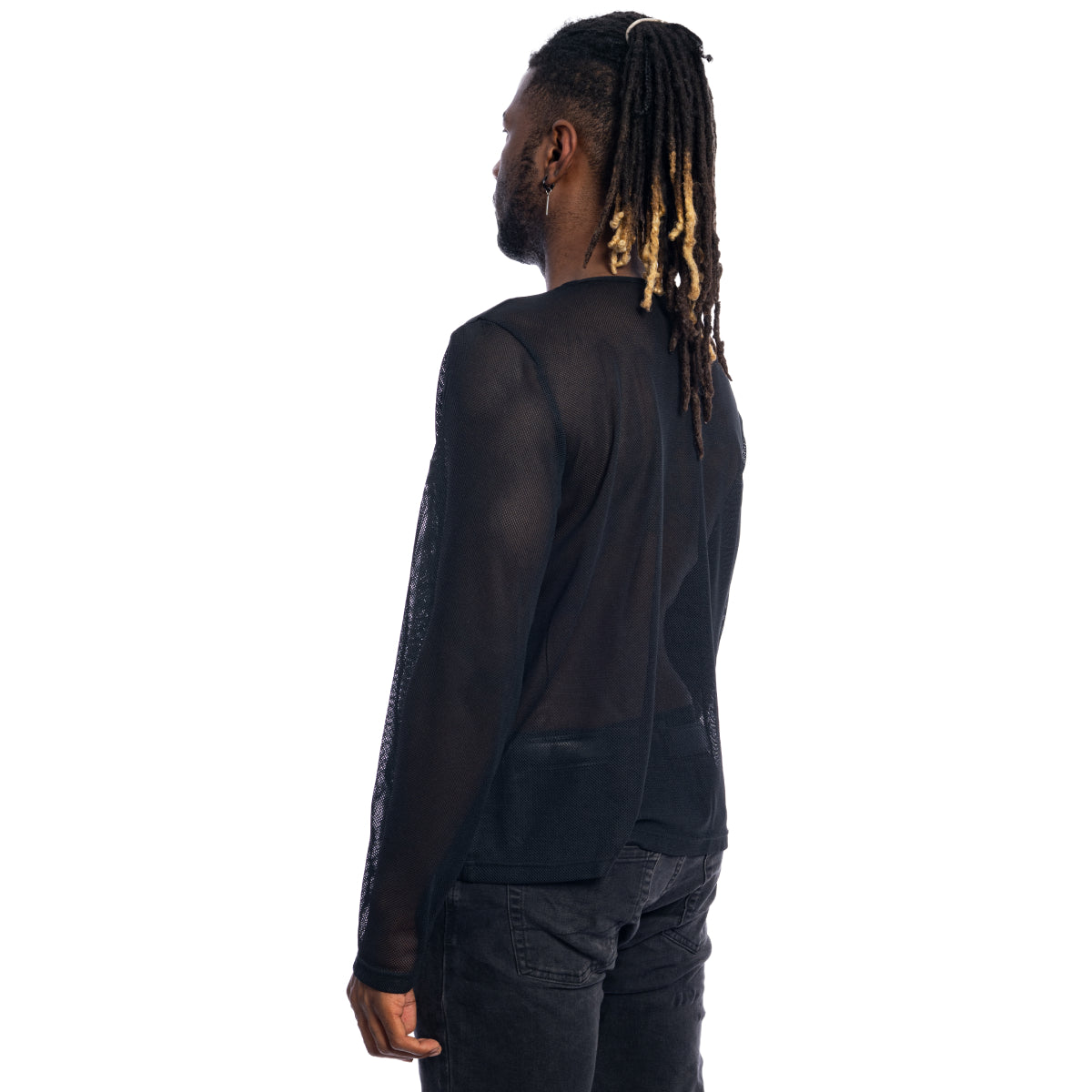 Fight Club Tyler Durden Hustler Mesh Mens Costume Shirt Back Left