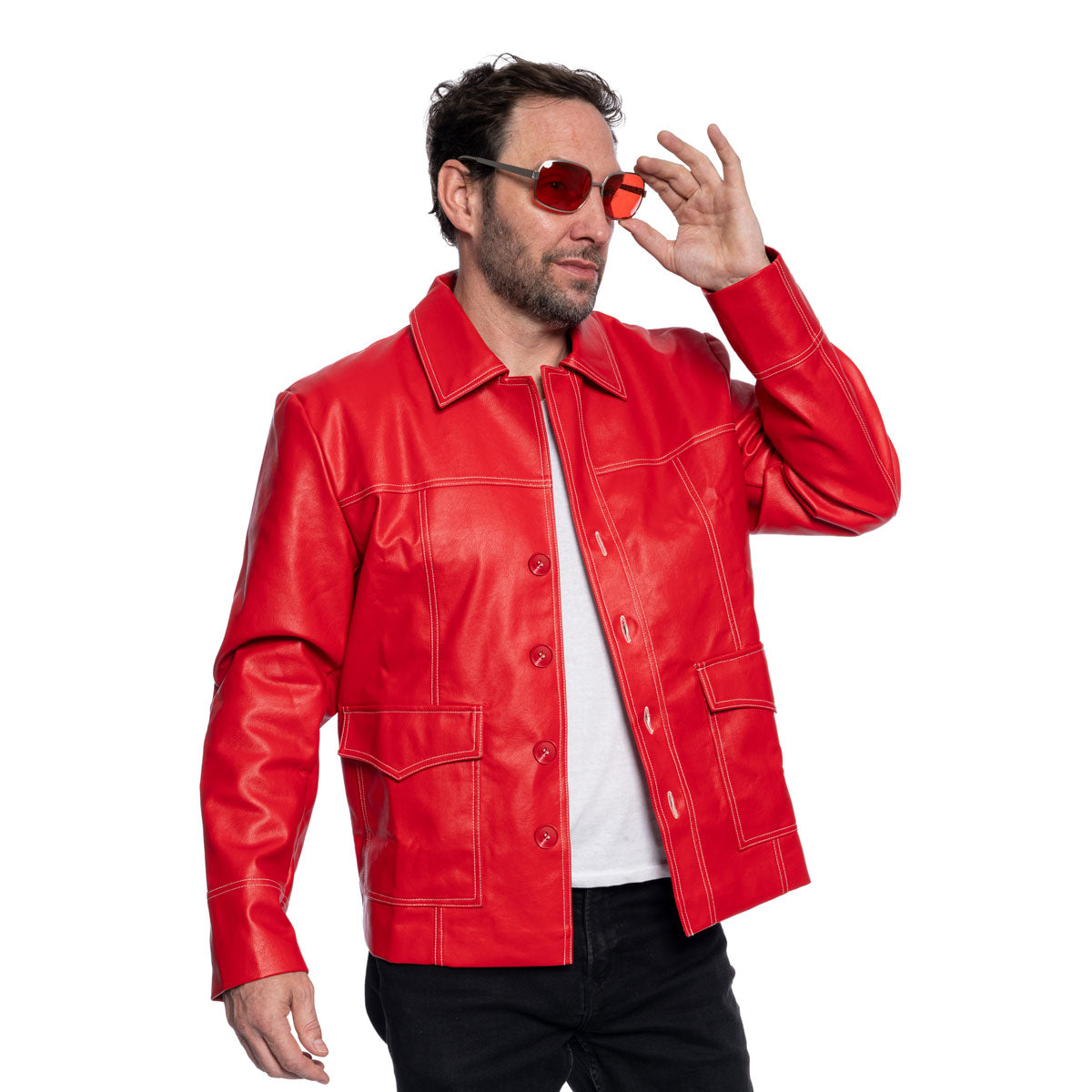 Fight Club Tyler Durden Leather Jacket Halloween Costume Style