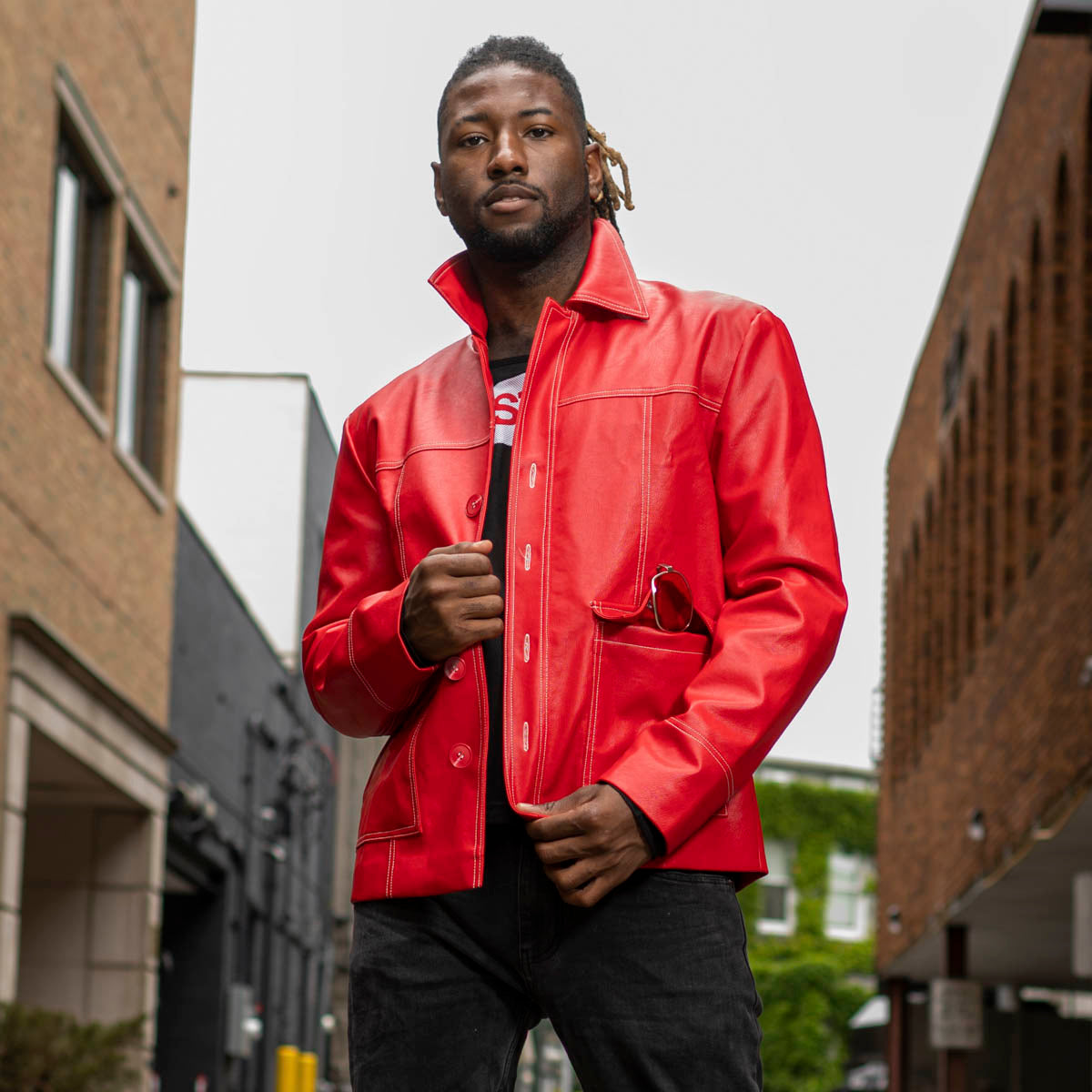 Fight Club Tyler Durden Leather Jacket Halloween Costume Open jacket style