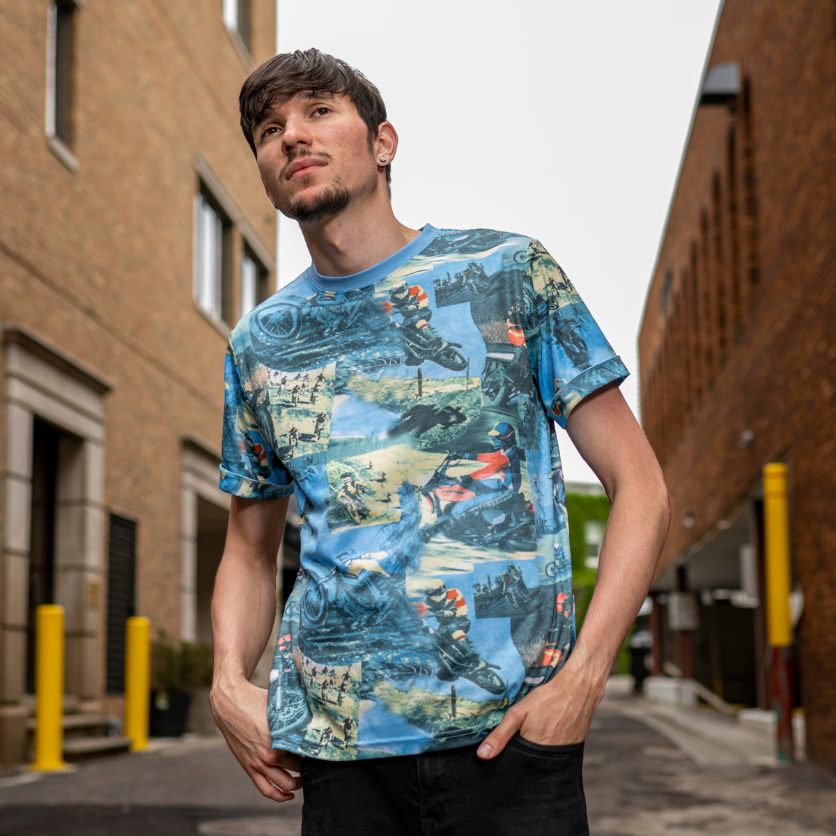 Tyler Durden Fight Club Motocross T-Shirt Look pose