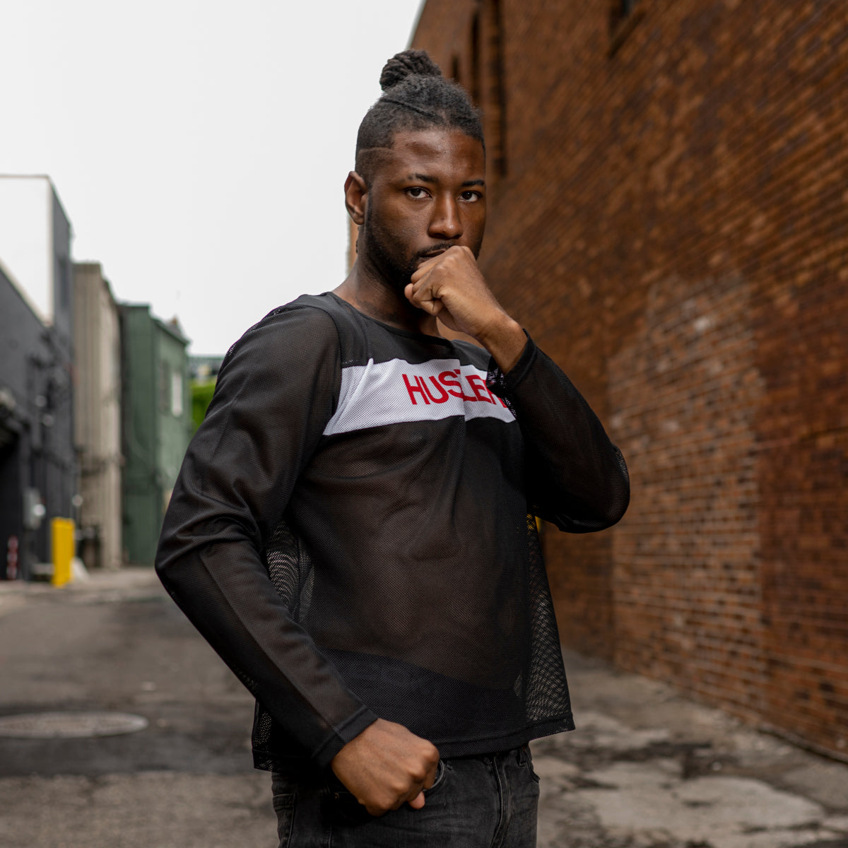 Fight Club Tyler Durden Hustler Mesh Mens Costume Shirt Fight pose