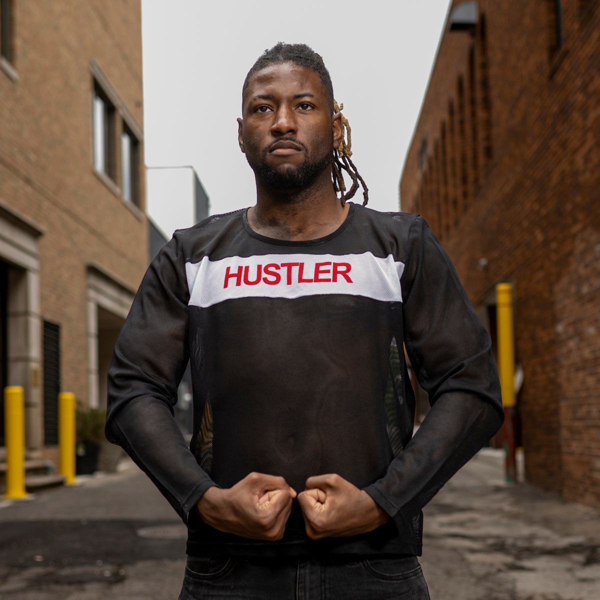 Fight Club Tyler Durden Hustler Mesh Mens Costume Shirt Power Style