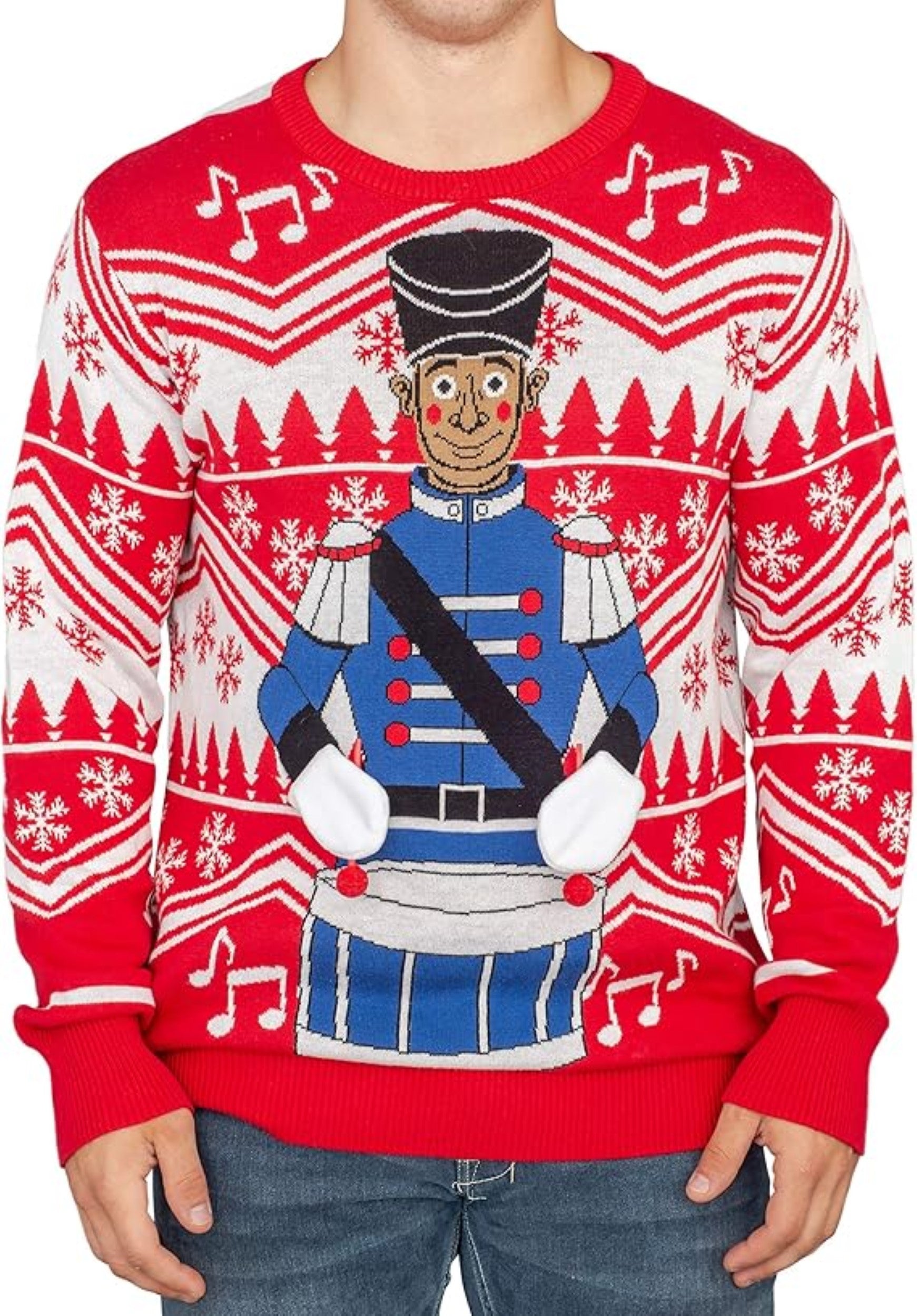 Little Drummer Flappy 3D Animated Adult Unisex Ugly Christmas Sweater