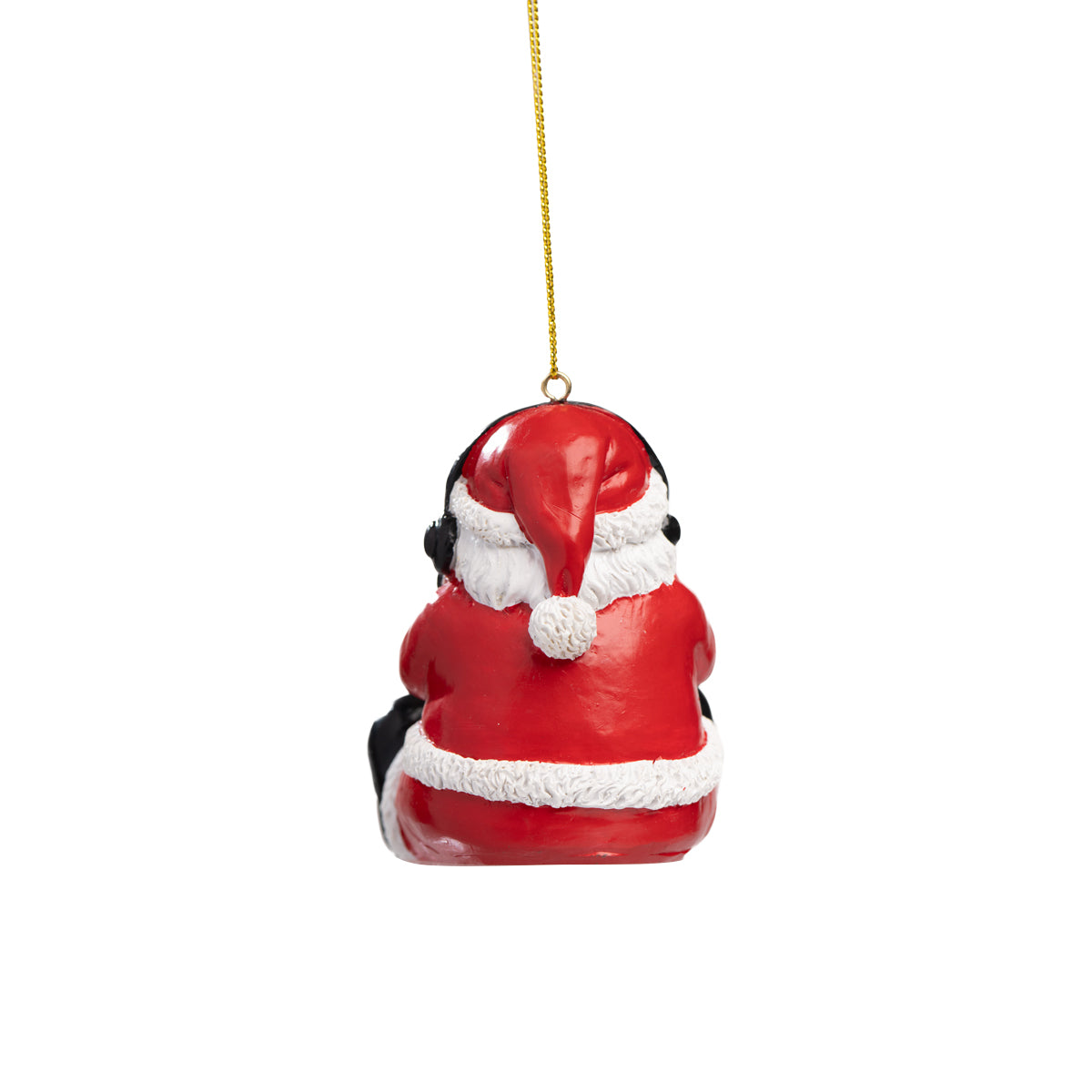 Gamer Santa Ornament Back look
