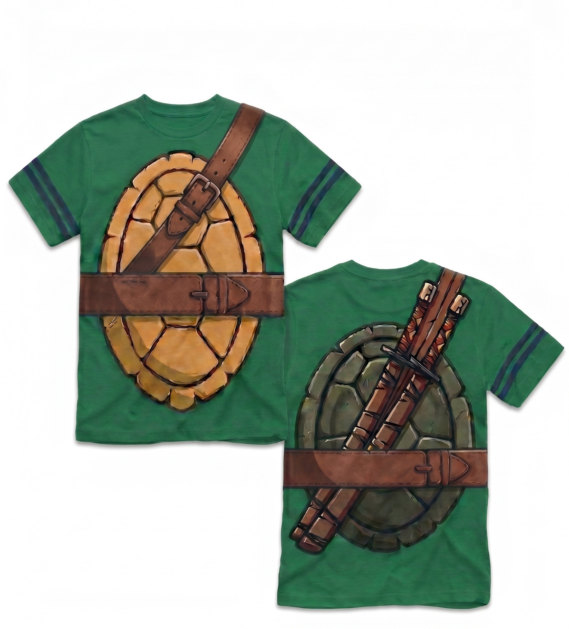 TMNT Striped Sleeves Boys Halloween Cosplay Costume T-shirt