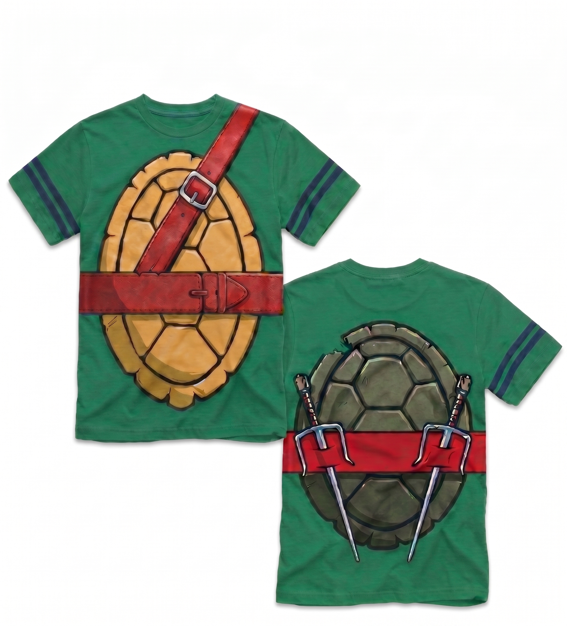 TMNT Striped Sleeves Boys Halloween Cosplay Costume T-shirt