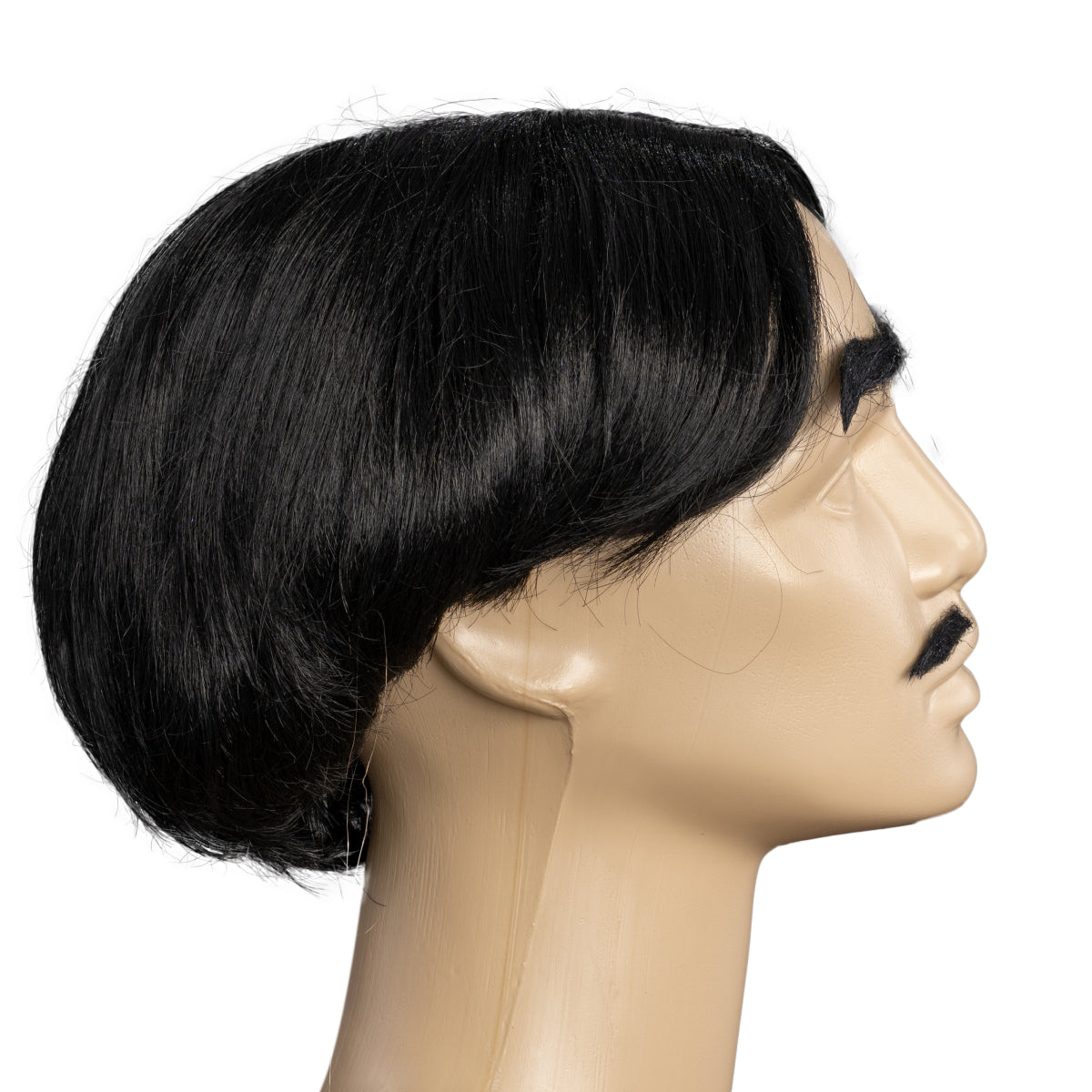 Gomez Adams Family Wig, Mustache, and Eyebrow Set for Halloween Costume Accessory and Cosplay Right Look