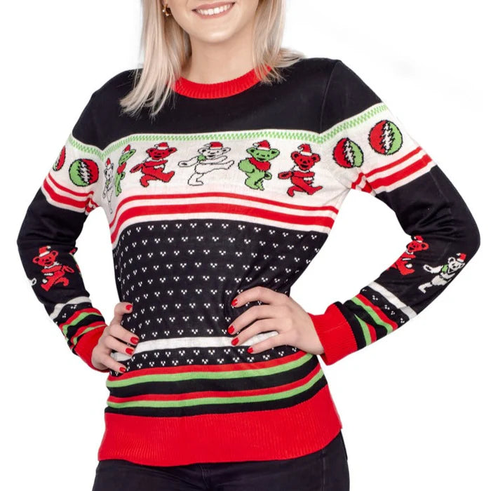 Grateful Dead Dancing Bears Adult Unisex Ugly Christmas Sweater
