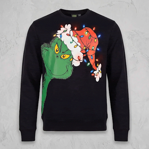 Grinch Adult Unisex LED Light Up Ugly Christmas Season Sweatshirt