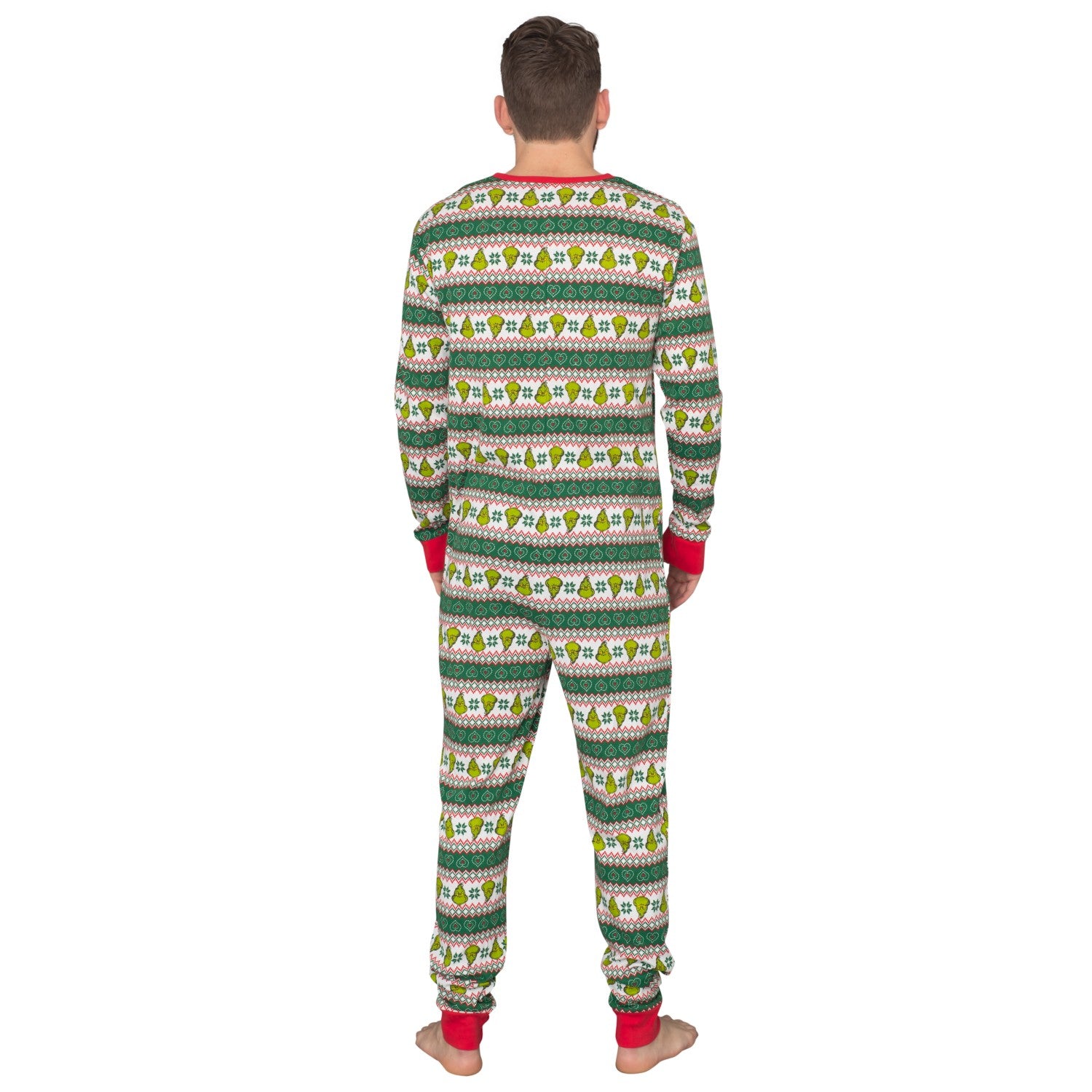 Grinch Family Faces Christmas Adult Pajama Union Suit