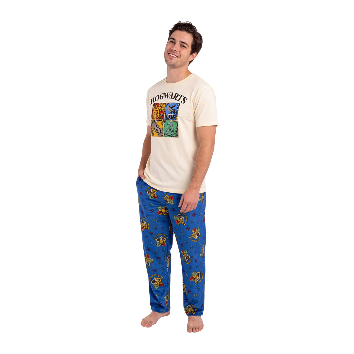 Harry Potter Hogwarts Crest Adult Unisex Pajama Loungewear Sleep Set