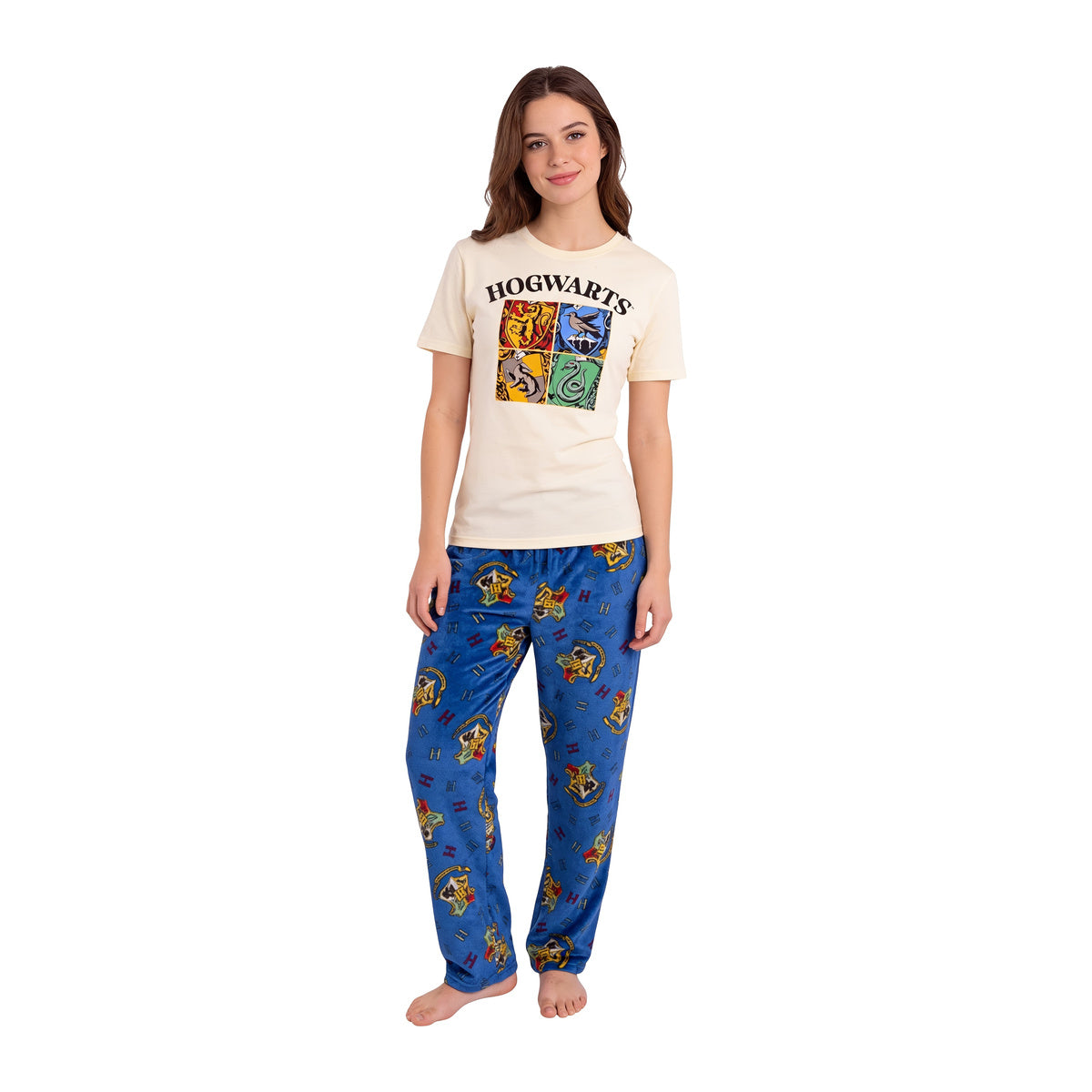 Harry Potter Hogwarts Crest Adult Unisex Pajama Loungewear Sleep Set