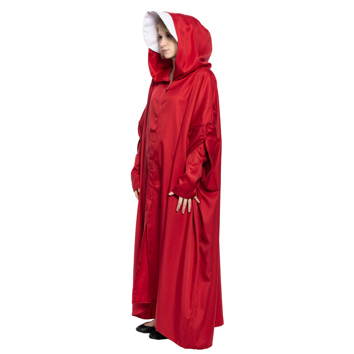 The Handmaid's Tale Red Cloak and White Hat Costume Full