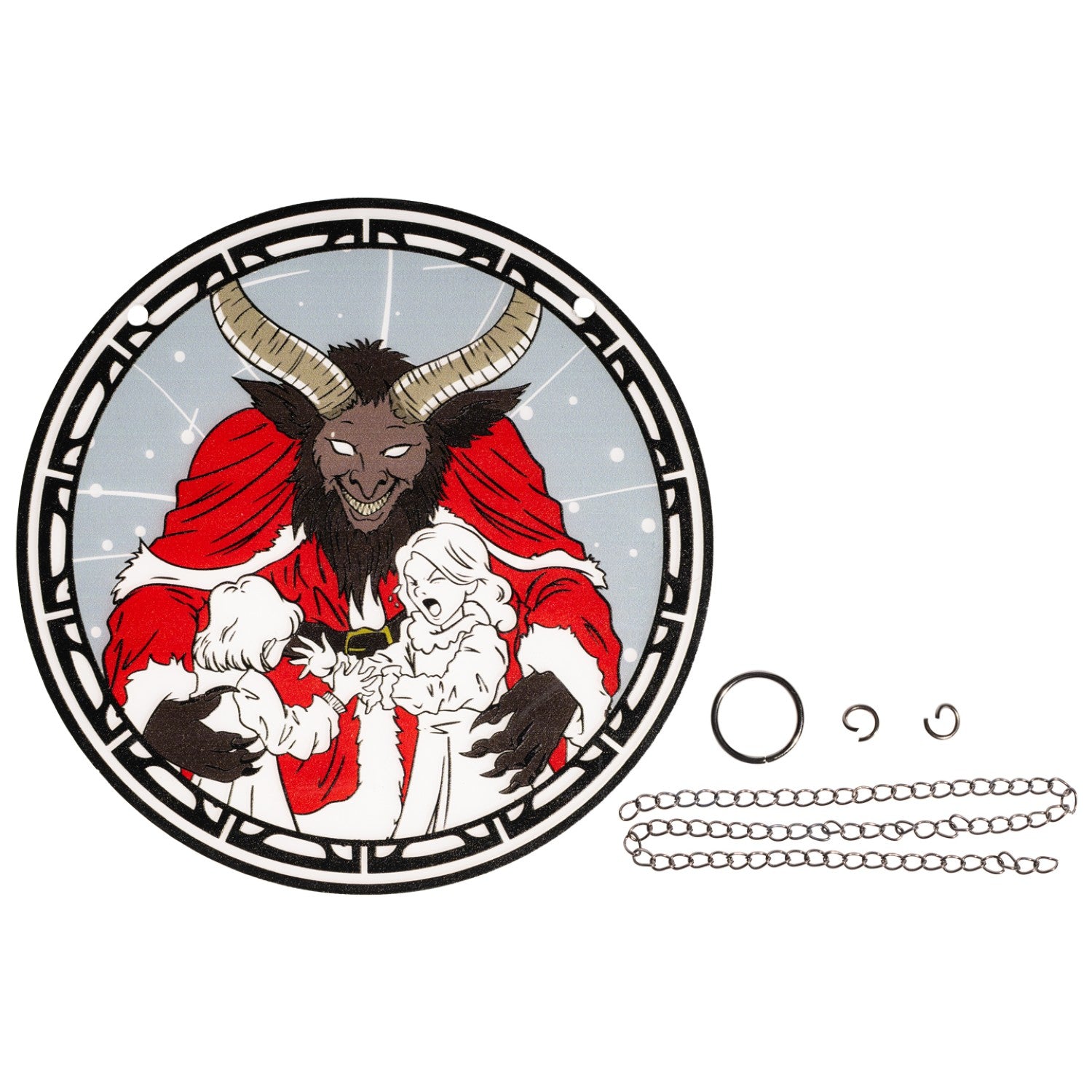 Krampus 6-Inch Suncatcher Monster Halloween Christmas Ornament Window Hanging Home Decor Gift