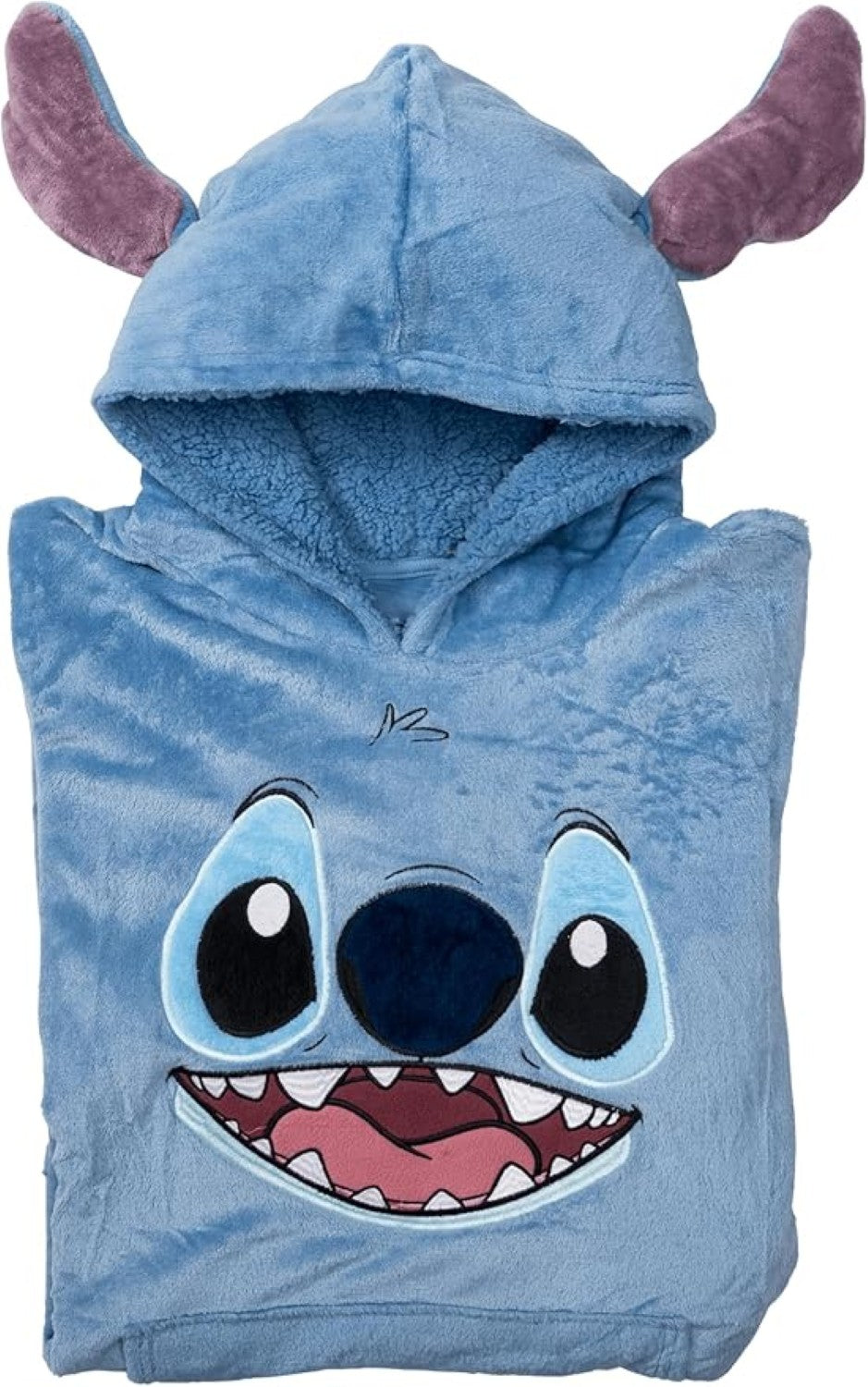 Adult Unisex One Size Stitch Big Face Oversized Blanket Hoodie Sleep Poncho