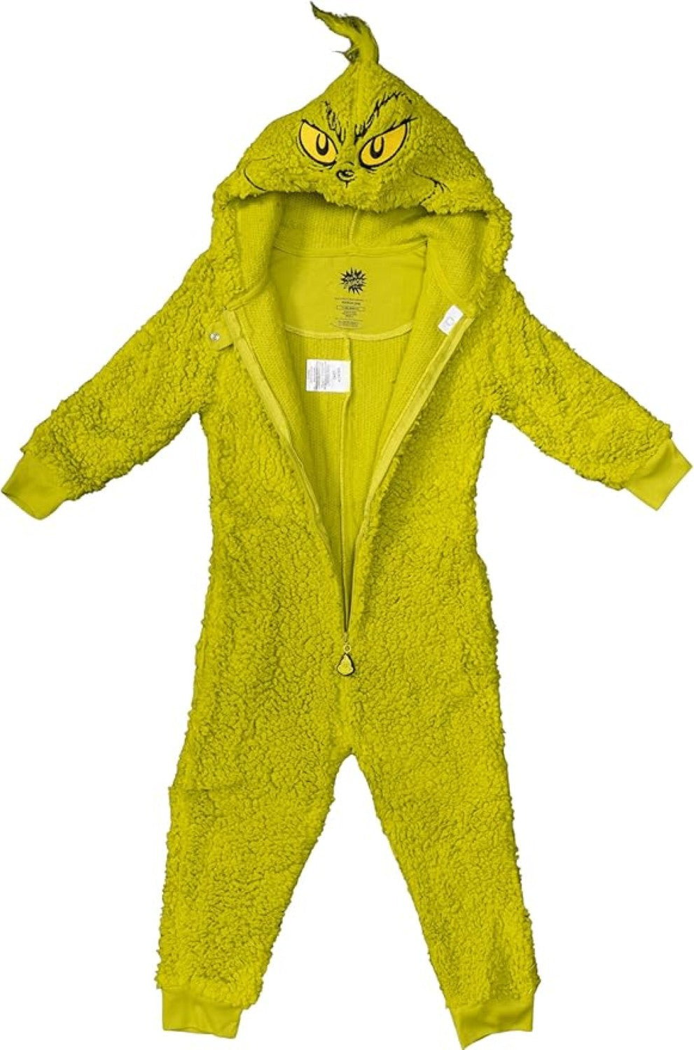 Youth Kids Toddler Grinch Sherpa Union Suit Pajamas Halloween Cosplay Costume