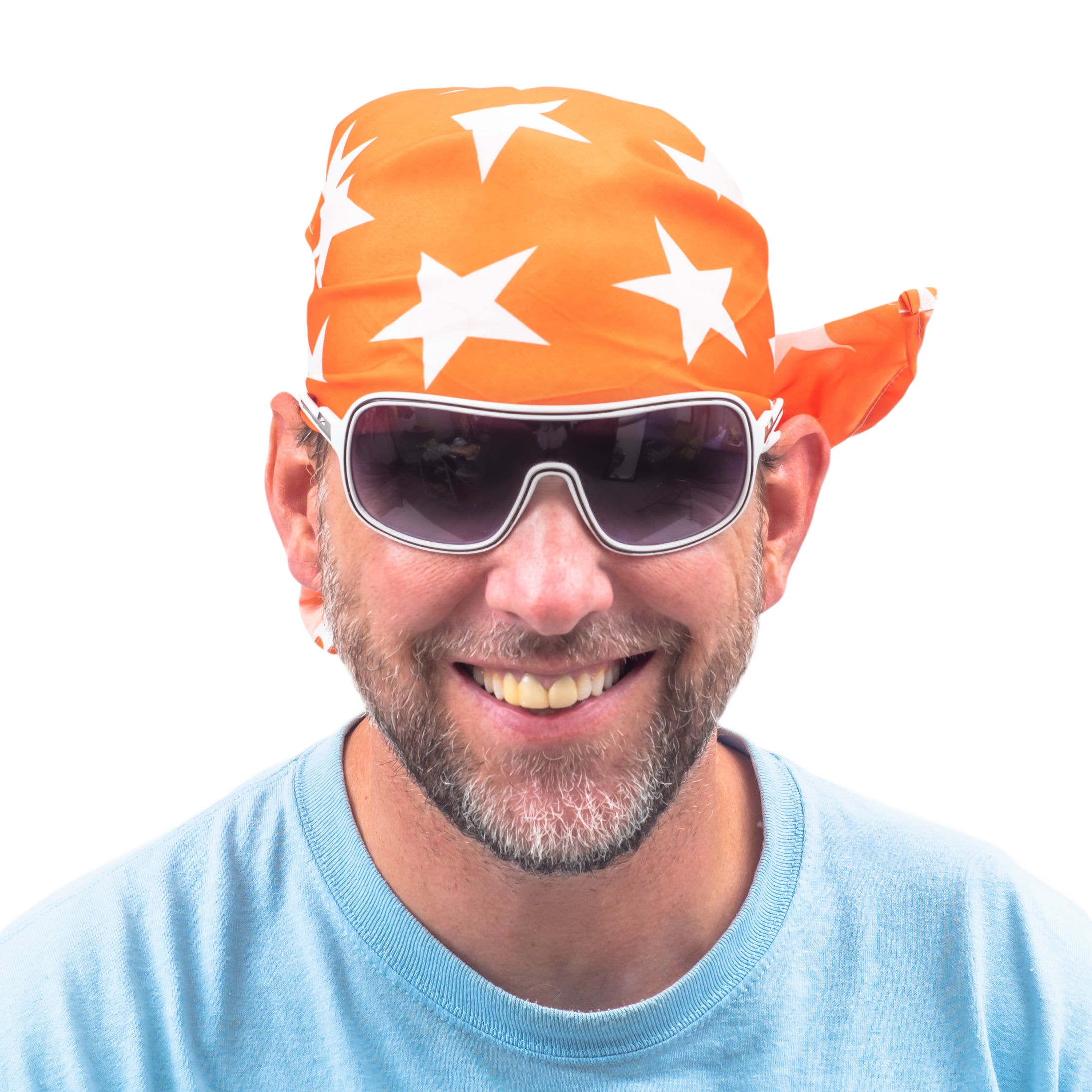 Macho Man Star Printed Costume Bandana and Glasses Halloween Cosplay Costume Set