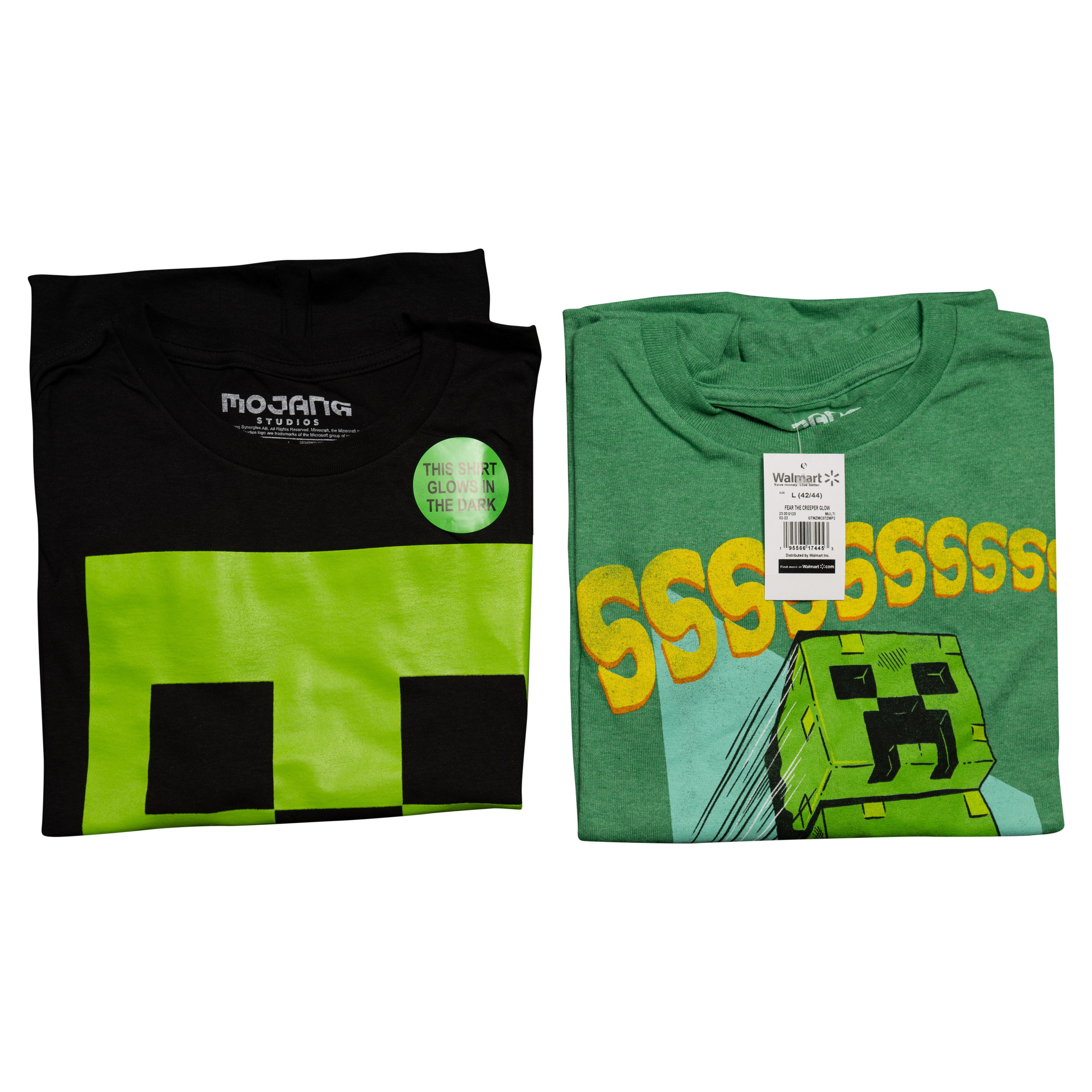 Men's Minecraft Fear the Creeper Glow in Dark 2 Piece Set T-shirt