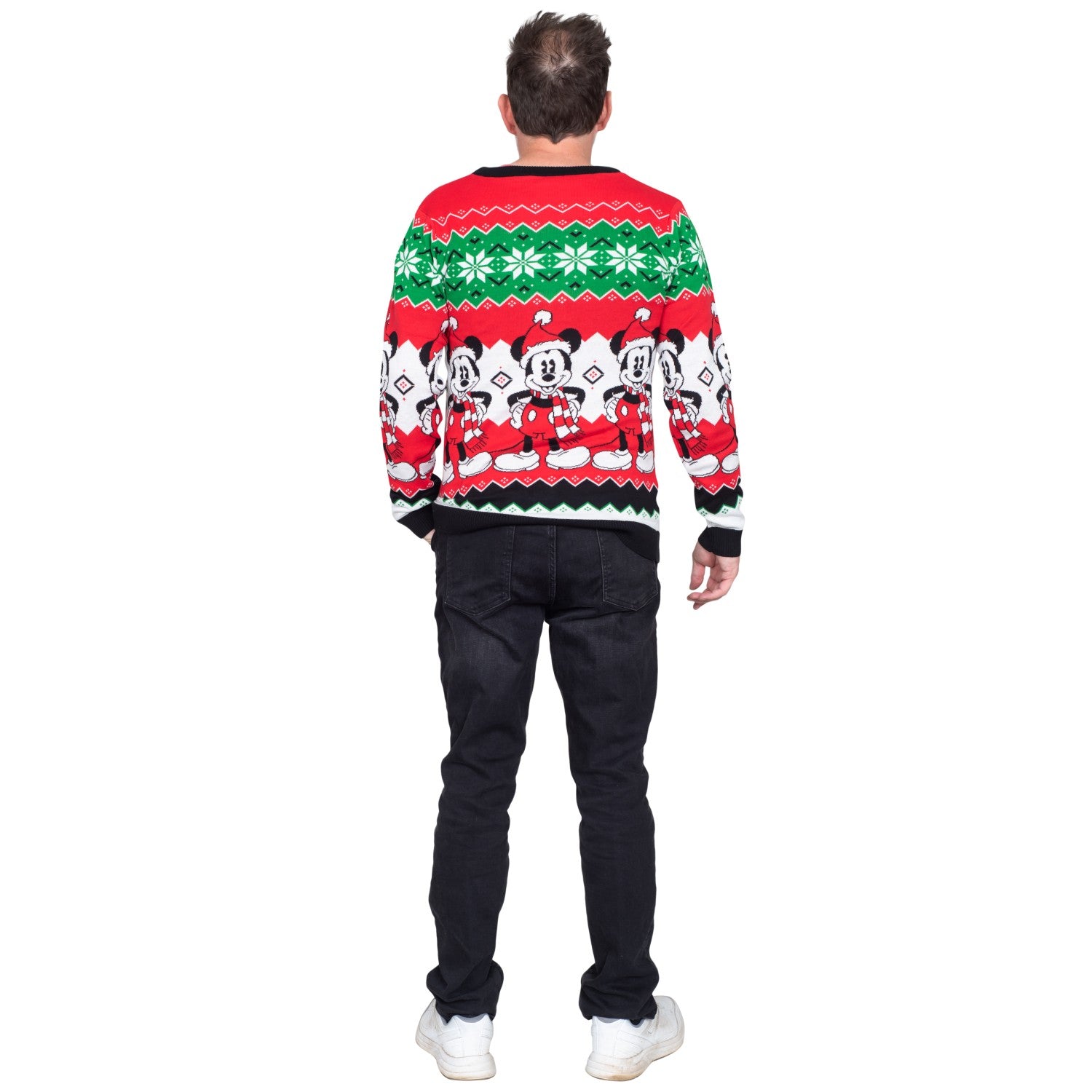 Mickey Mouse Santa Hat Cardigan Ugly Christmas Sweater