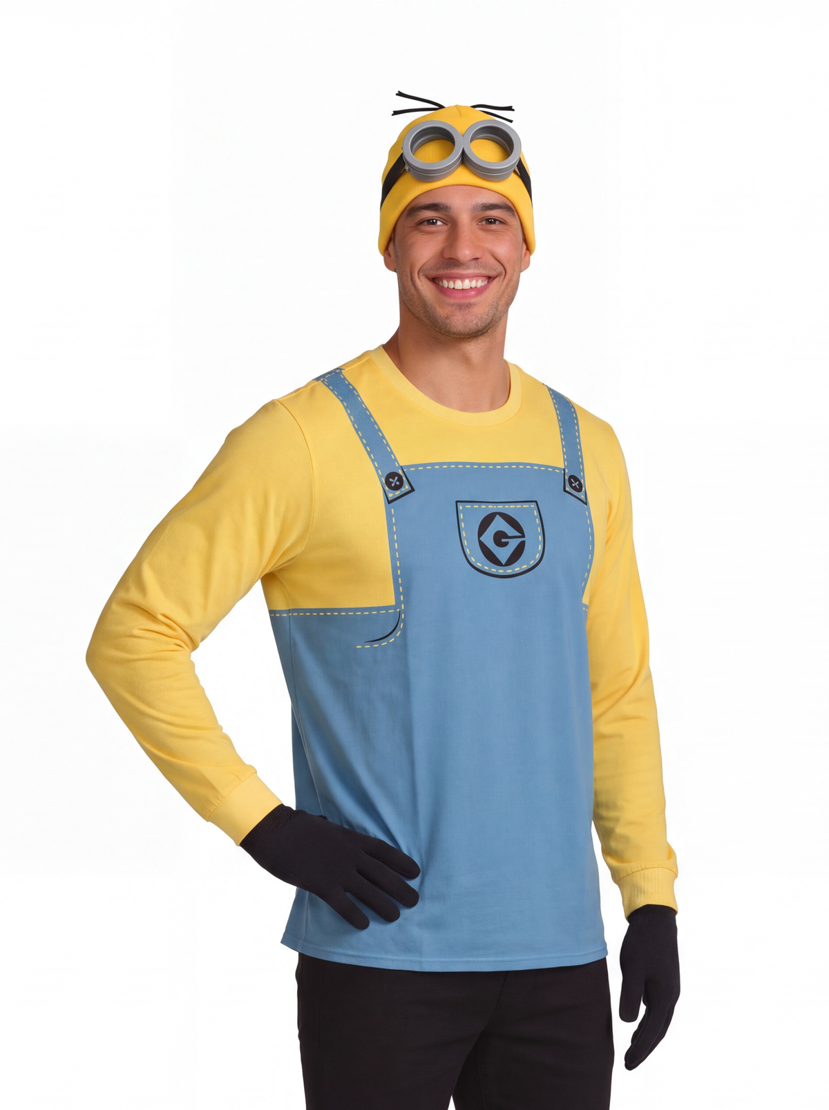 Minions Adult Unisex Halloween Cosplay Costume Shirt & Accessory Set