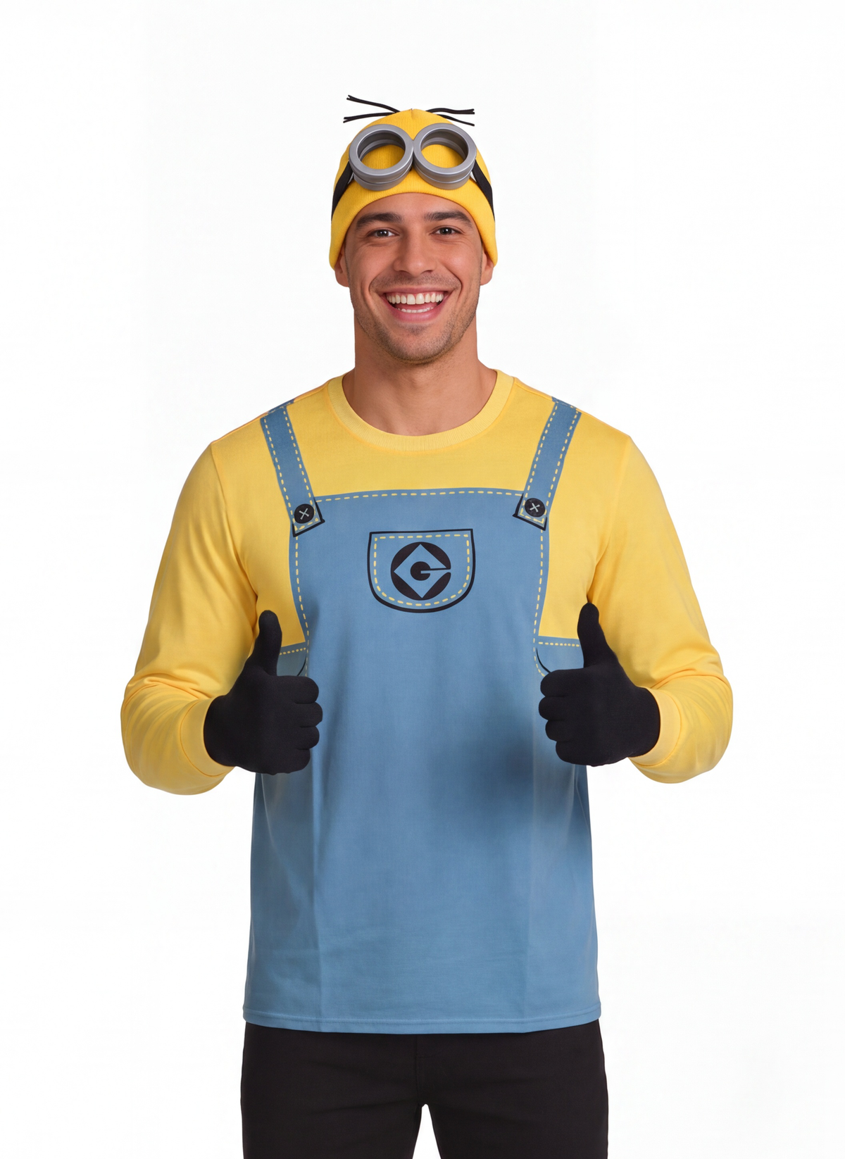 Minions Adult Unisex Halloween Cosplay Costume Shirt & Accessory Set